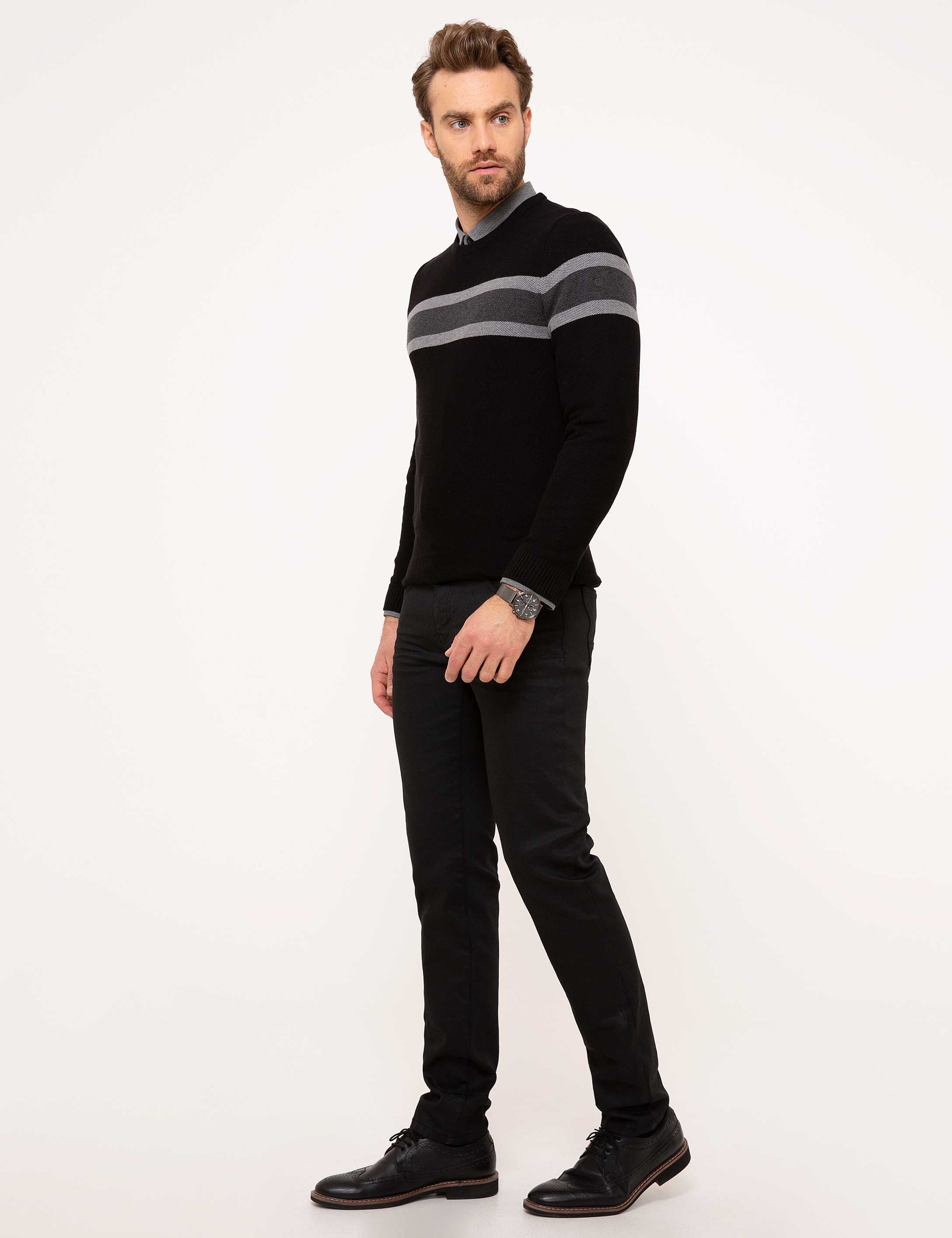 Siyah Slim Fit Denim Pantolon - Image 2