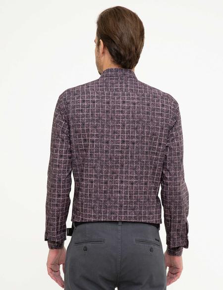 Bordo Slim Fit Uzun Kollu Gömlek - 50209609019