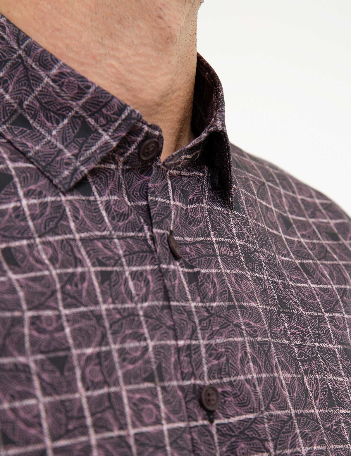 Bordo Slim Fit Uzun Kollu Gömlek - 50209609019