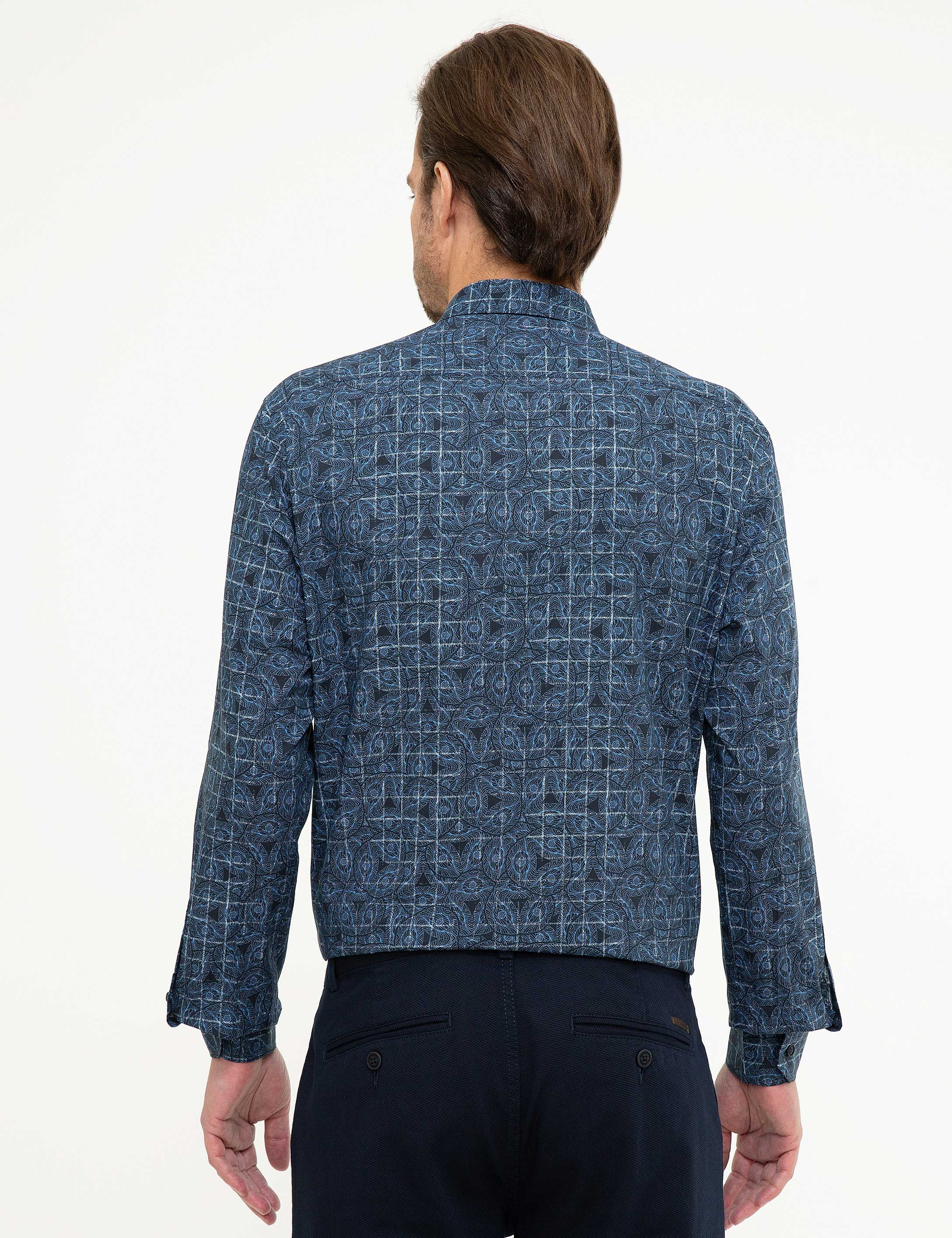 Lacivert Slim Fit Gömlek - Image 3