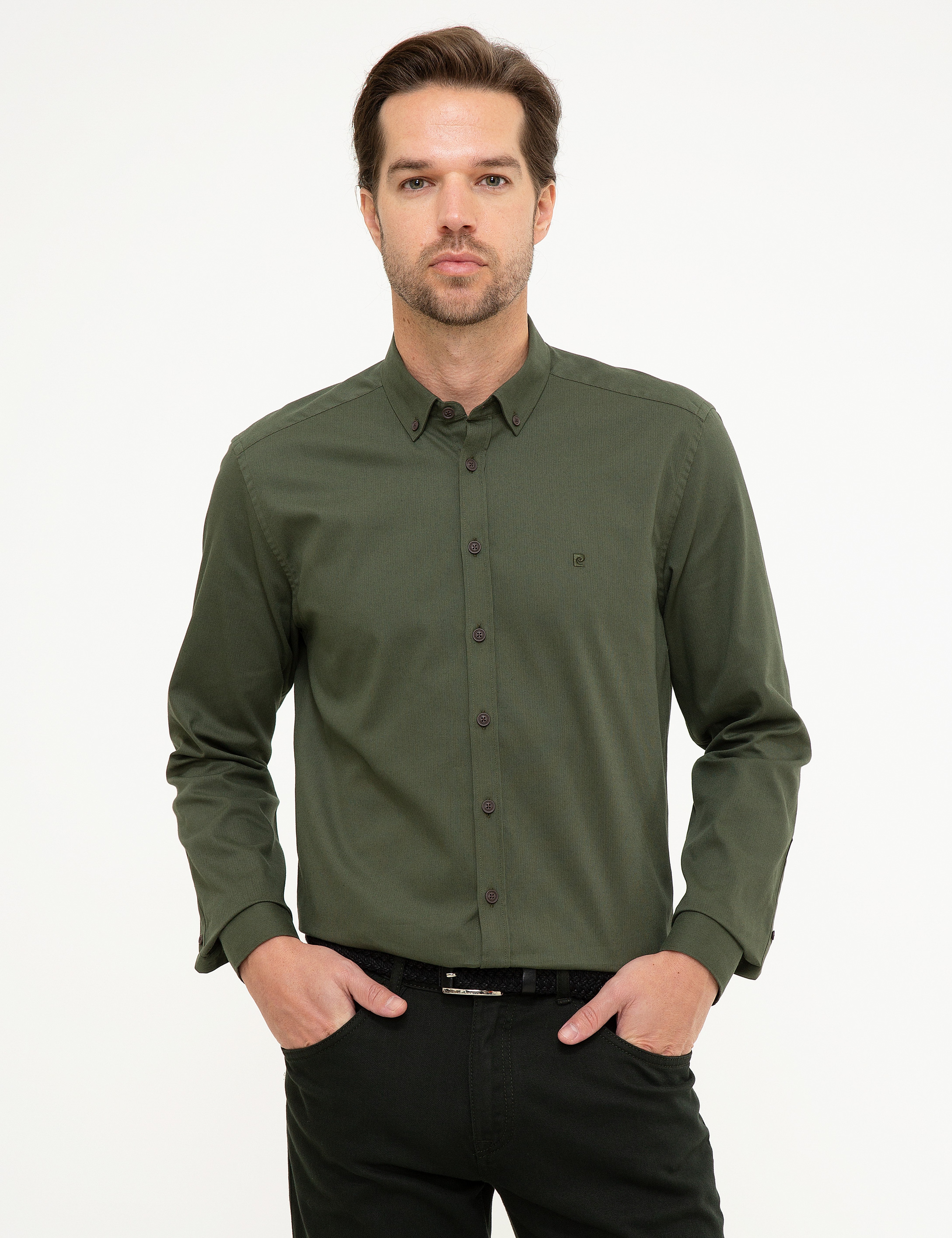 Yeşil Slim Fit Gömlek - Image 2