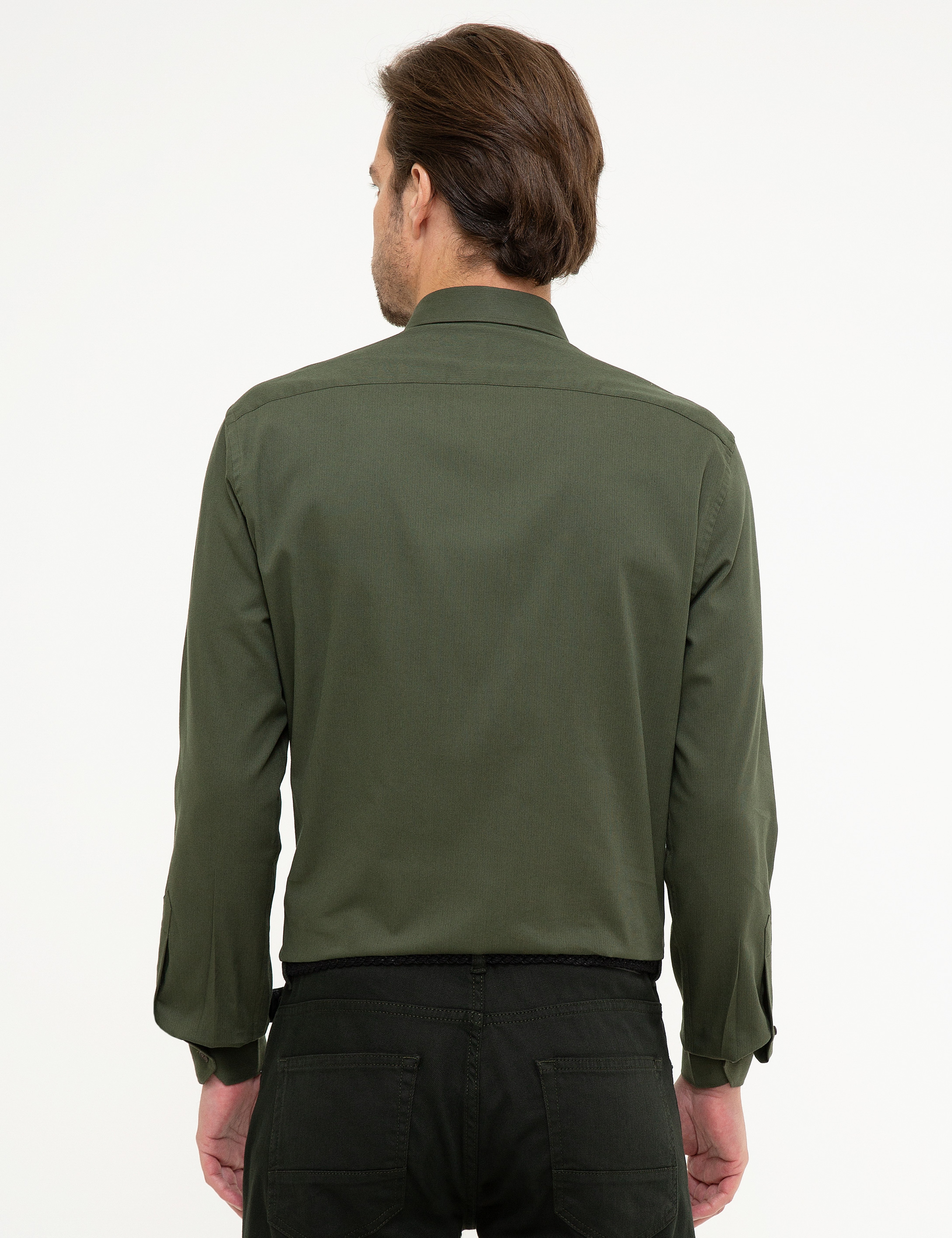 Yeşil Slim Fit Gömlek - Image 3