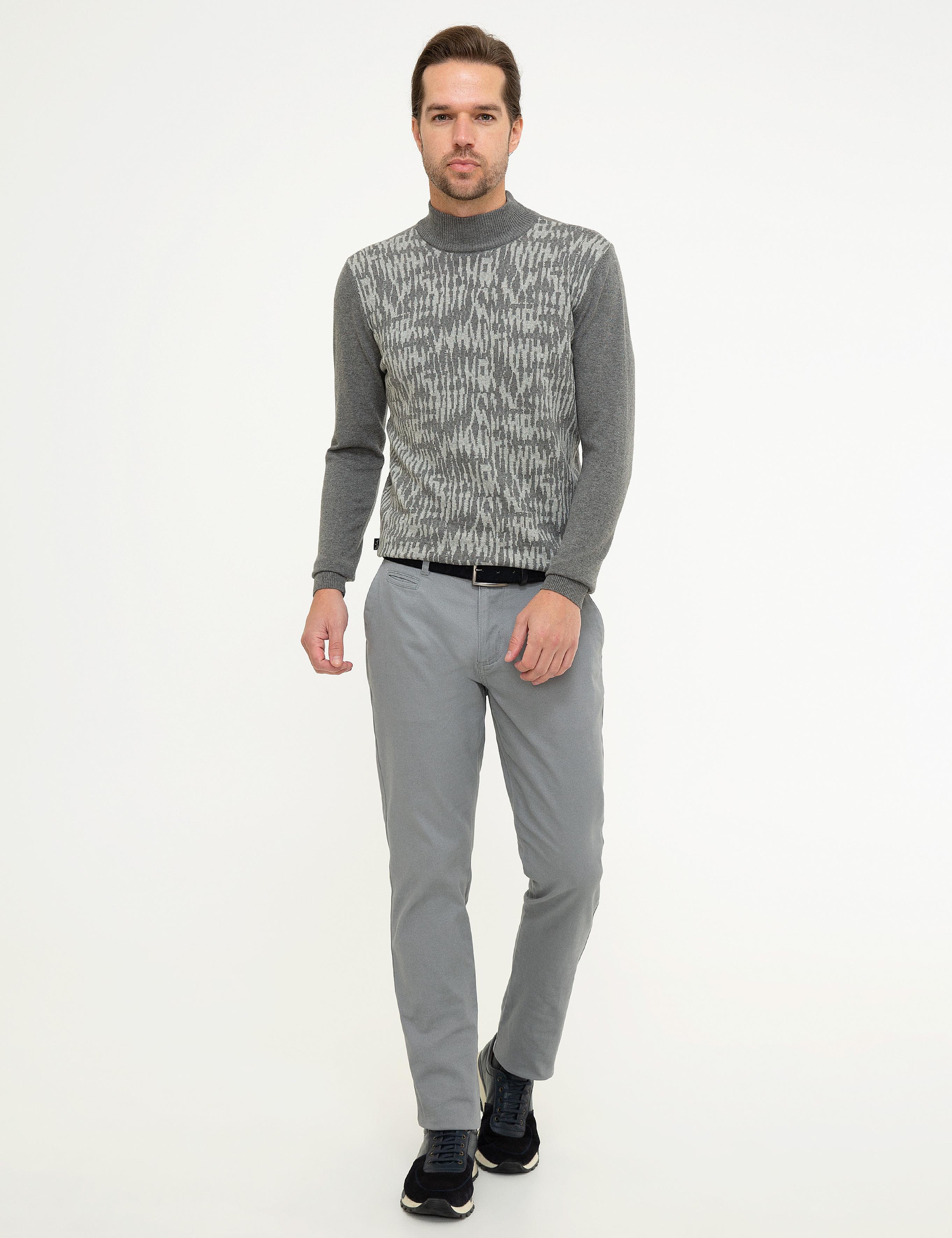 Gri Melanj Slim Fit Kazak