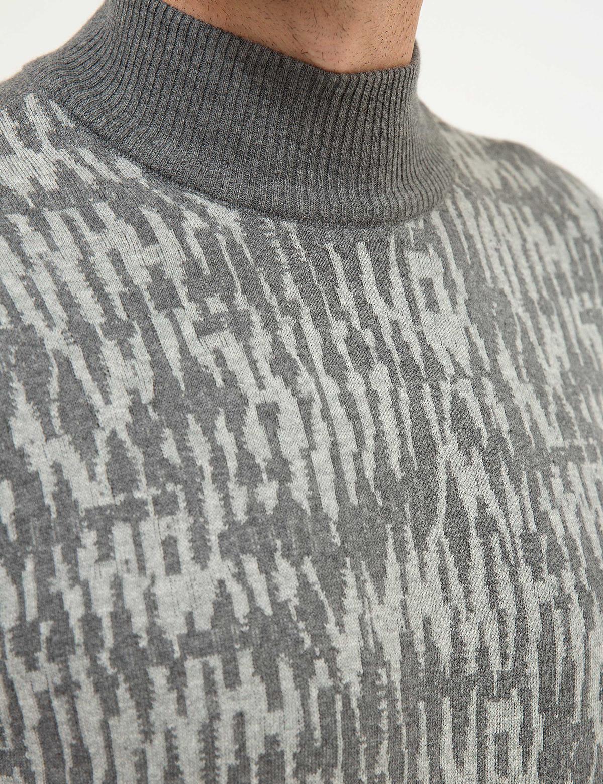 Gri Melanj Slim Fit Kazak - 50209880023