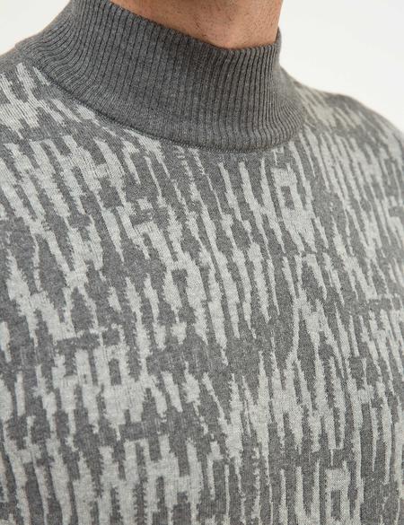 Gri Melanj Slim Fit Kazak - 50209880023