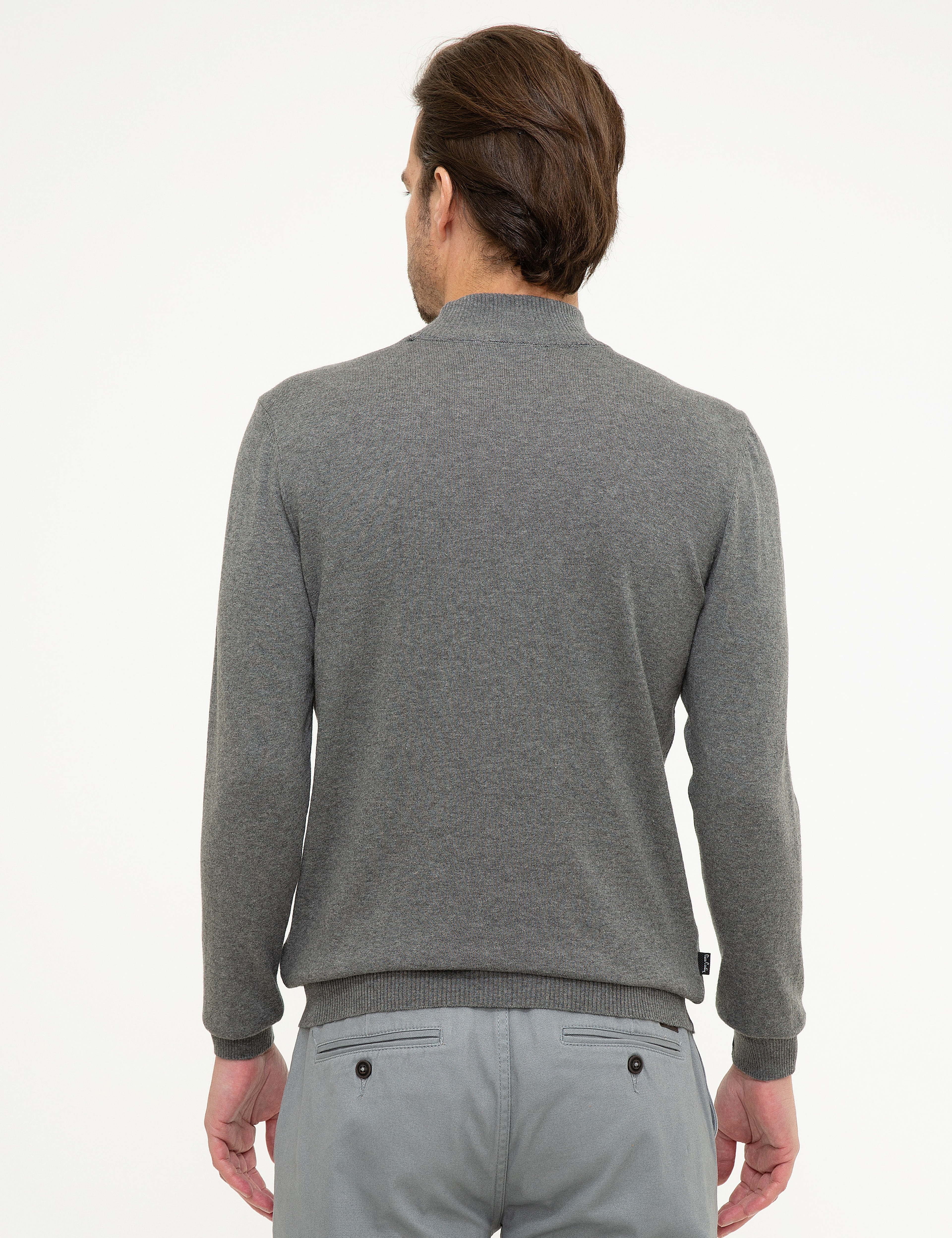 Gri Melanj Slim Fit Kazak - Image 4