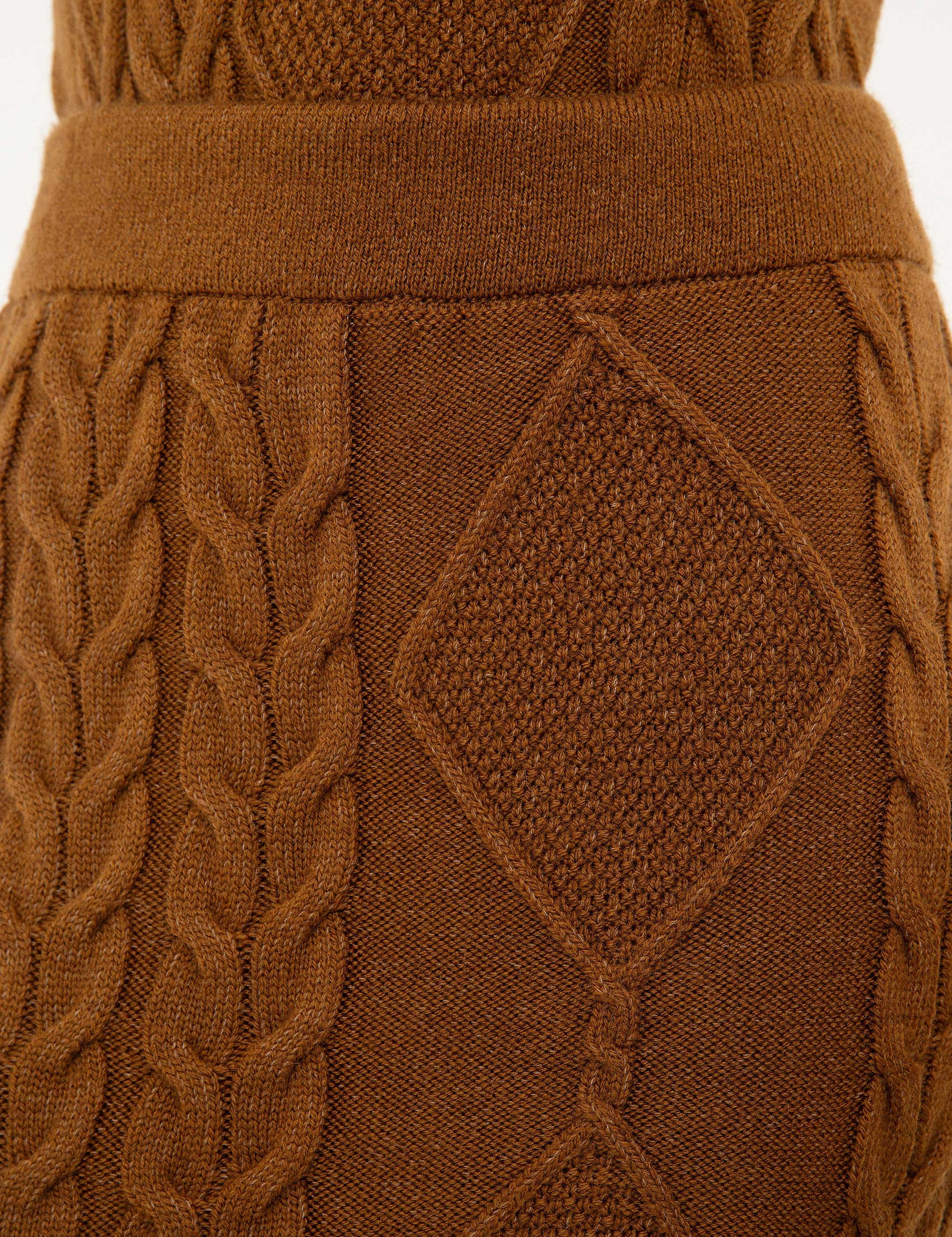 Camel Slim Fit Triko Etek