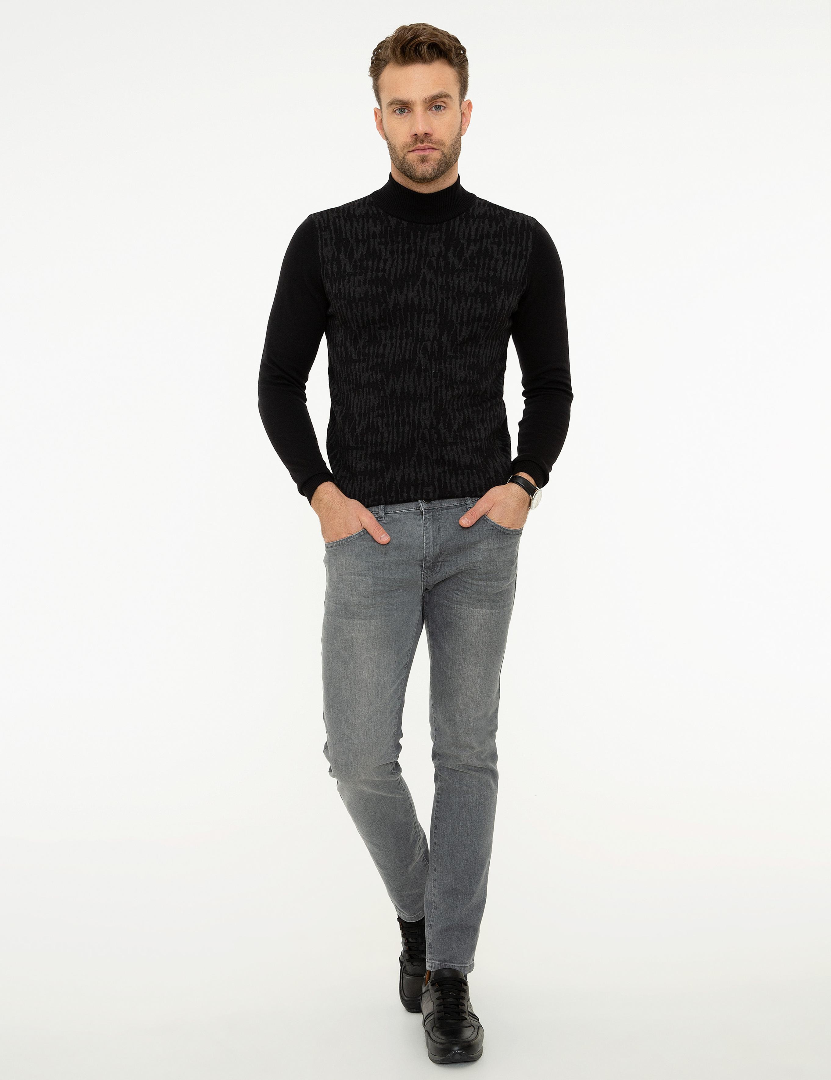 Siyah Slim Fit Kazak