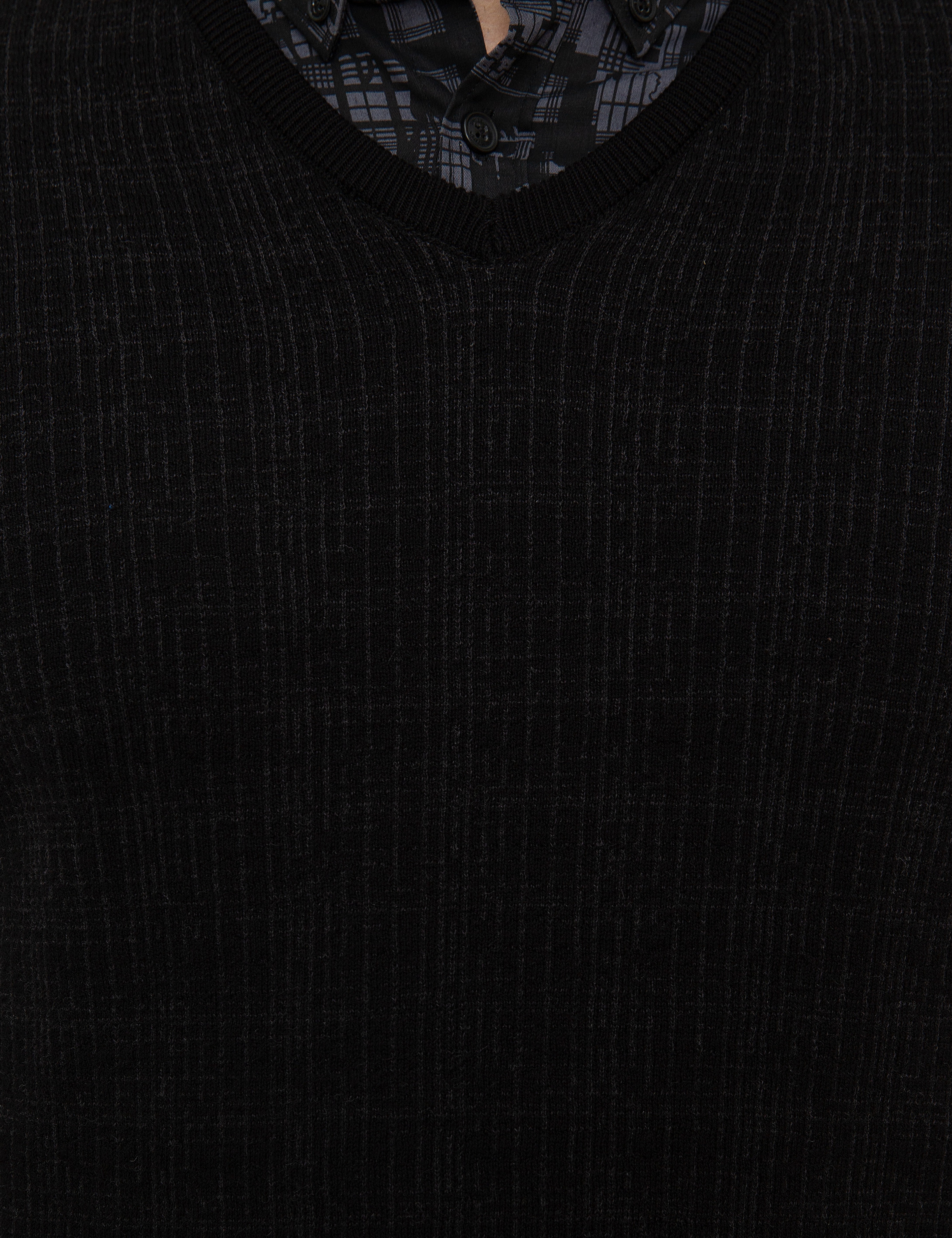 Siyah Slim Fit Kazak - Image 6