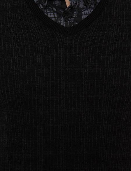 Siyah Slim Fit Kazak - 50209910006