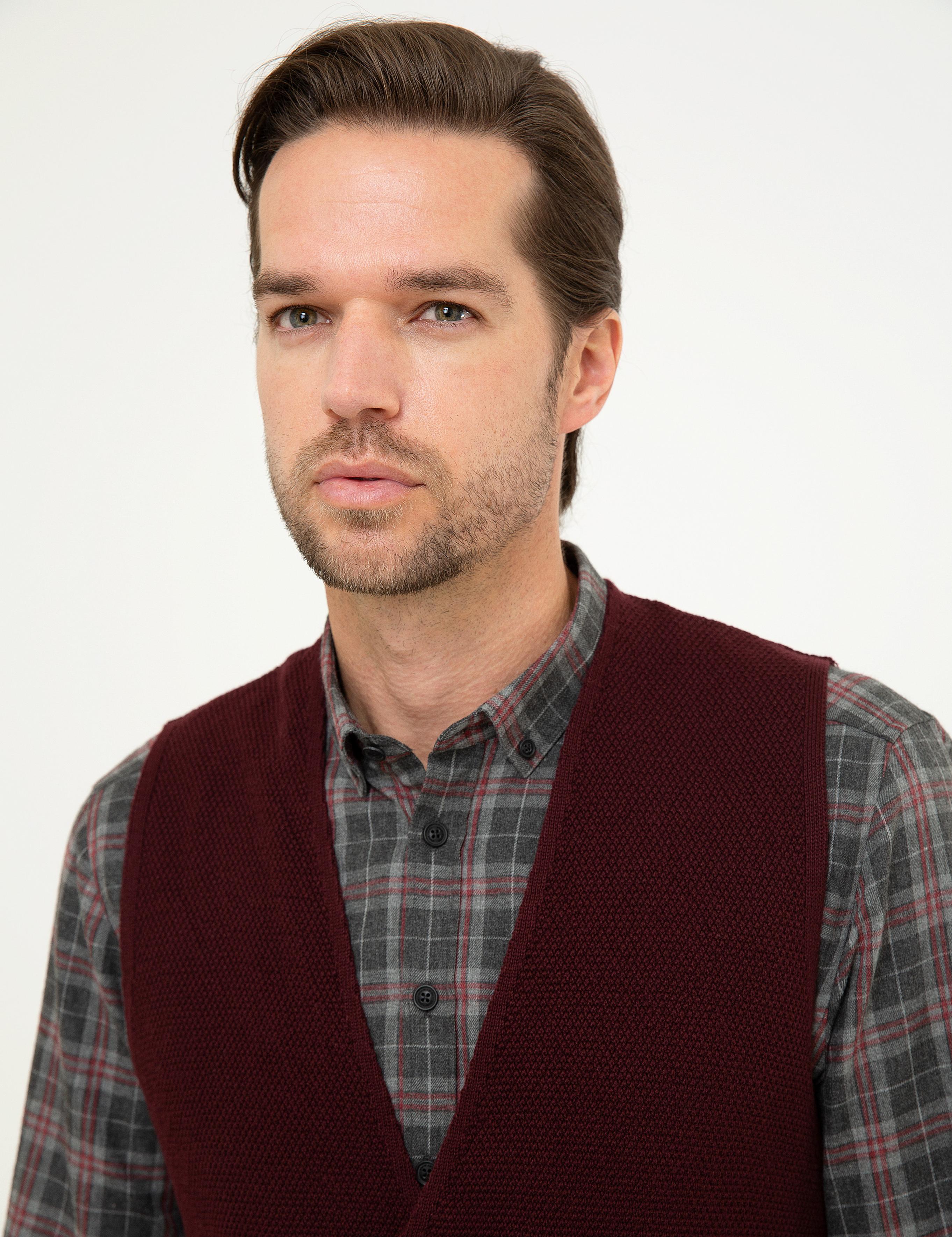 Bordo Slim Fit Triko Yelek