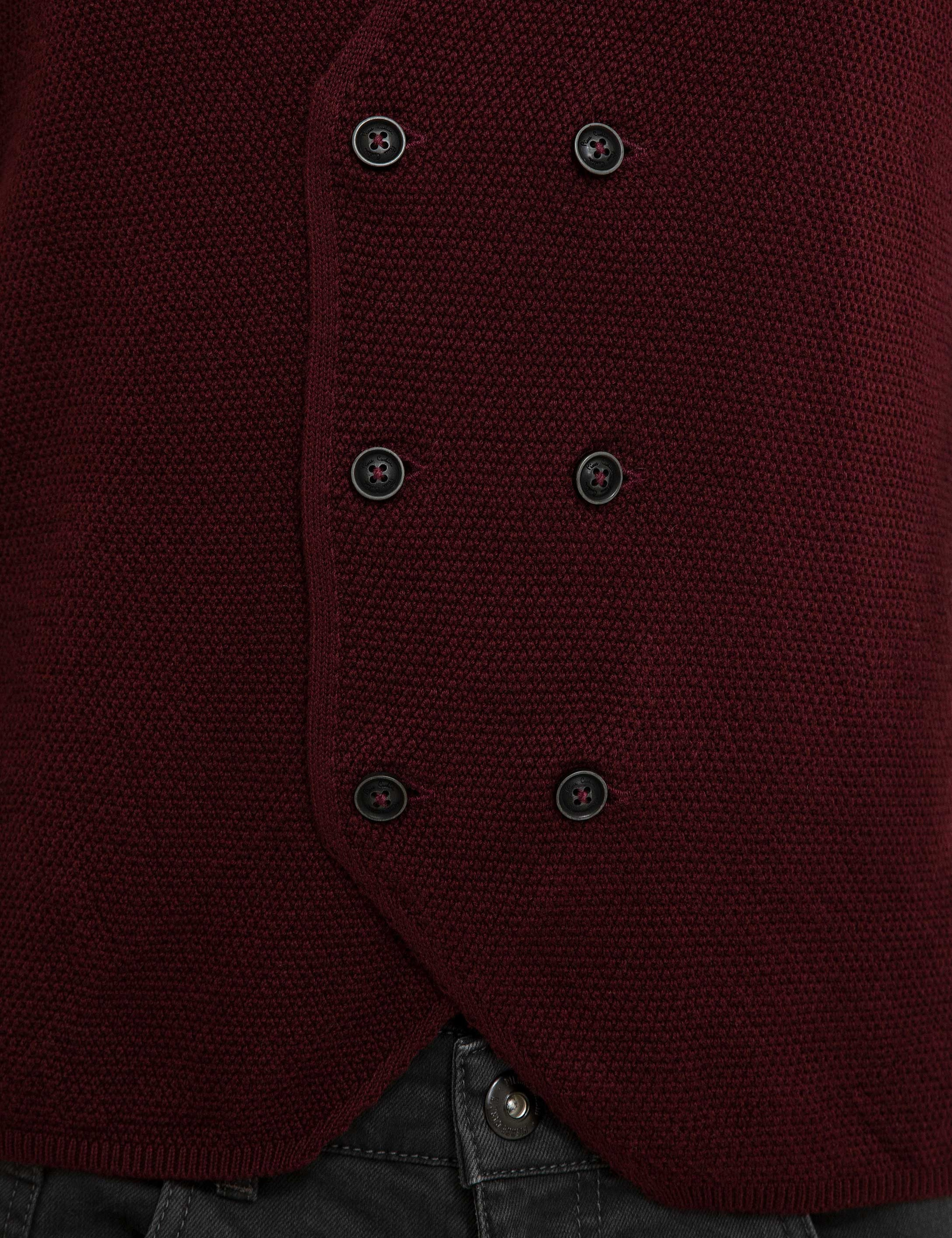 Bordo Slim Fit Triko Yelek