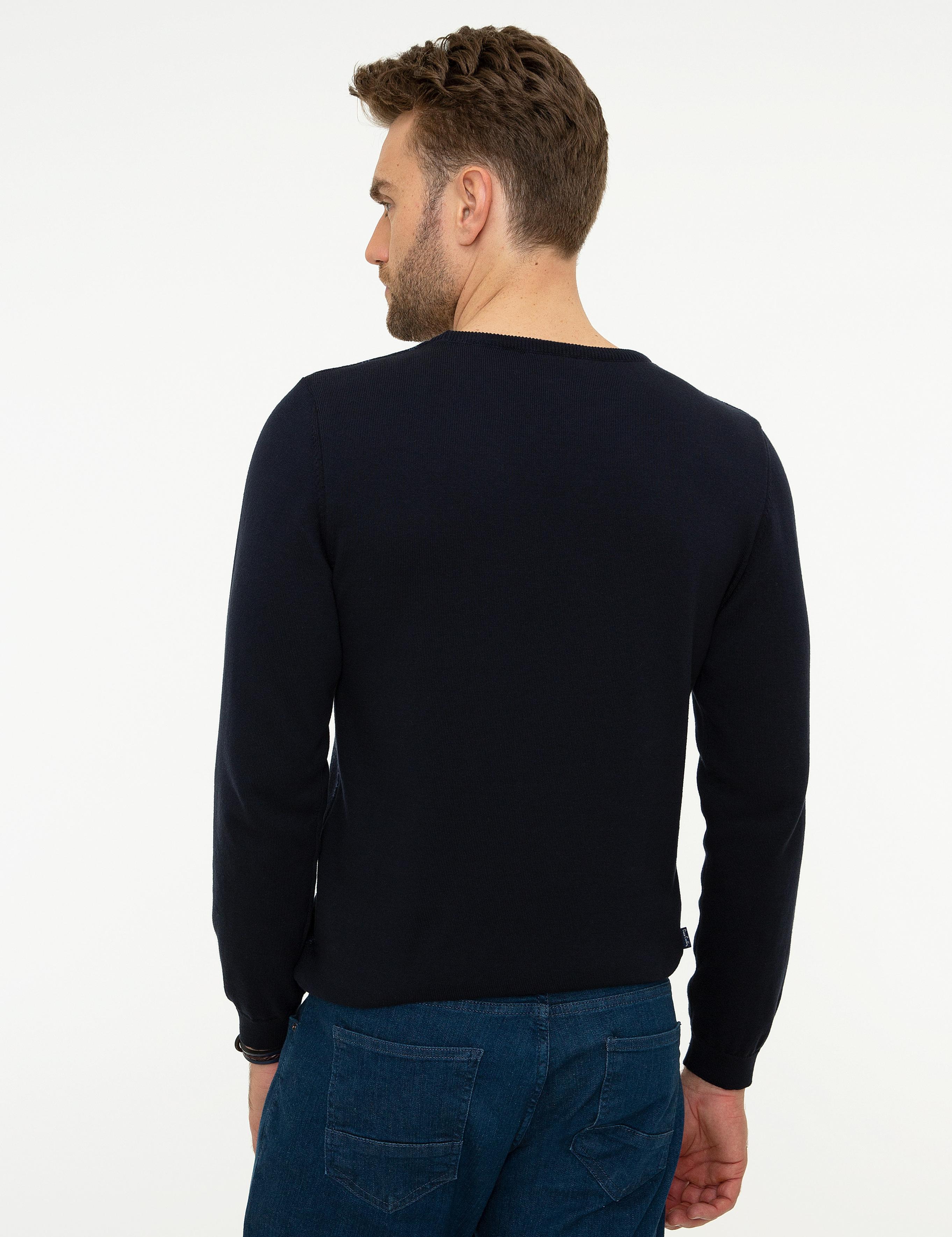 Lacivert Slim Fit Triko Kazak