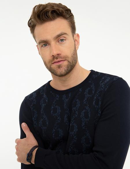 Lacivert Slim Fit Triko Kazak - 50209918014