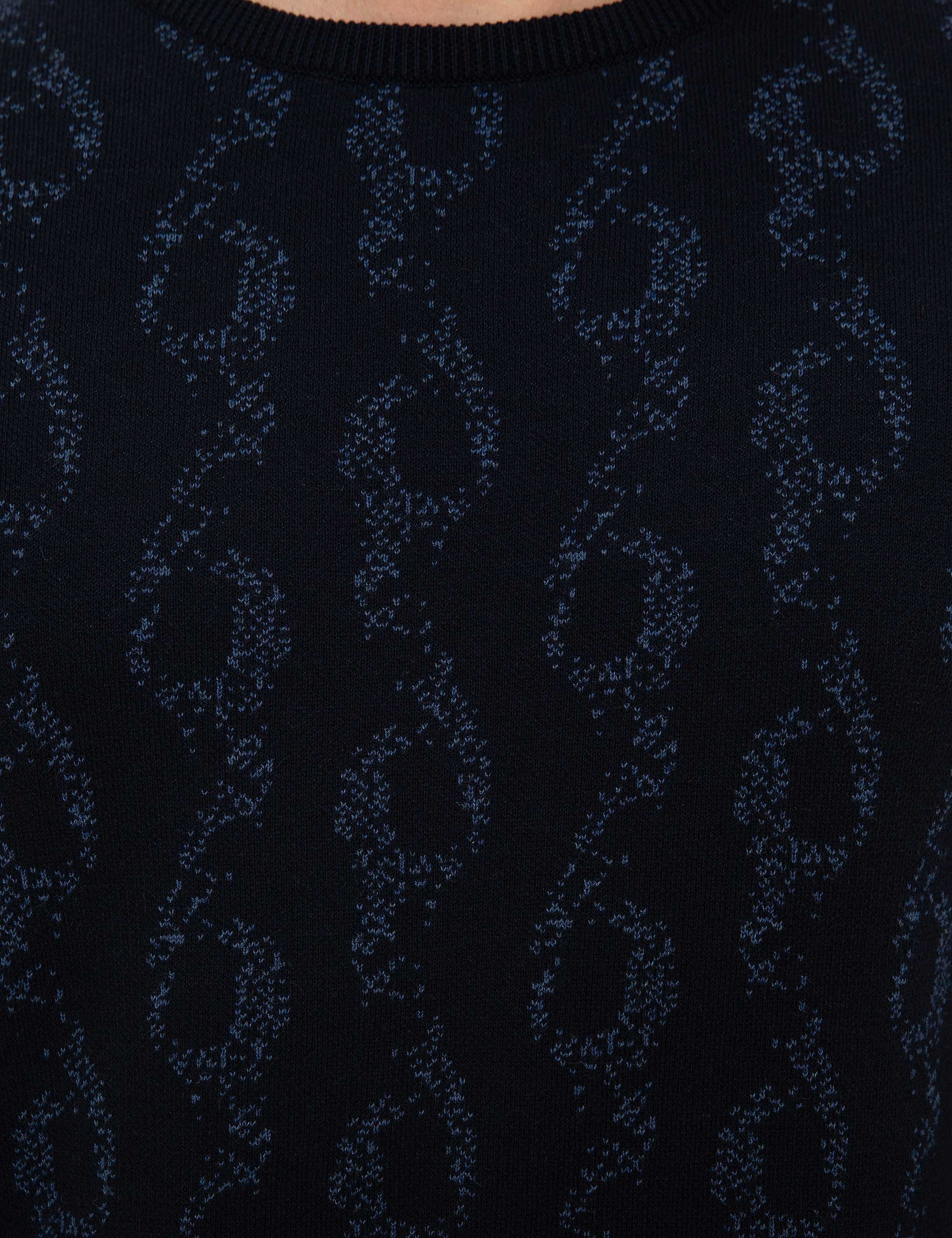 Lacivert Slim Fit Triko Kazak - Image 6