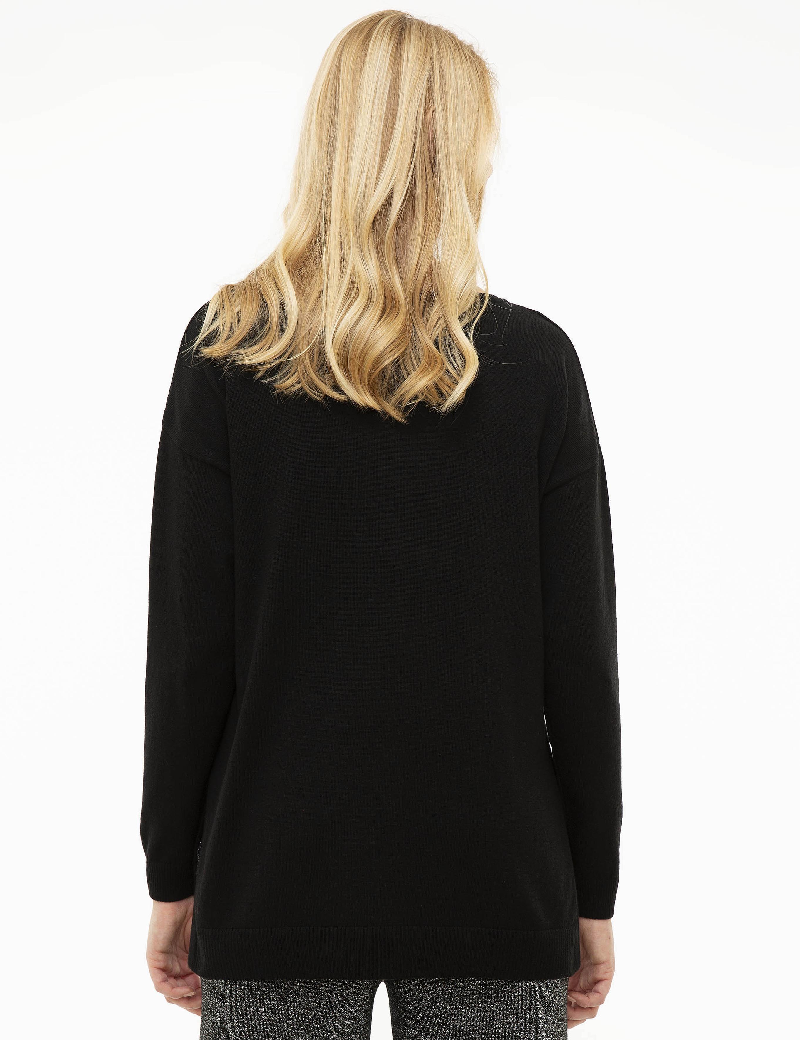 Siyah Regular Fit Kazak