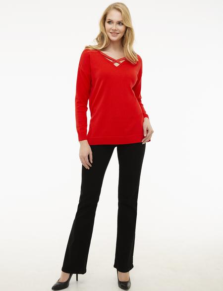 Kırmızı Triko Kazak - 50213518035