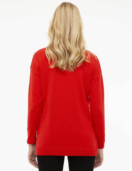 Kırmızı Triko Kazak - 50213518035