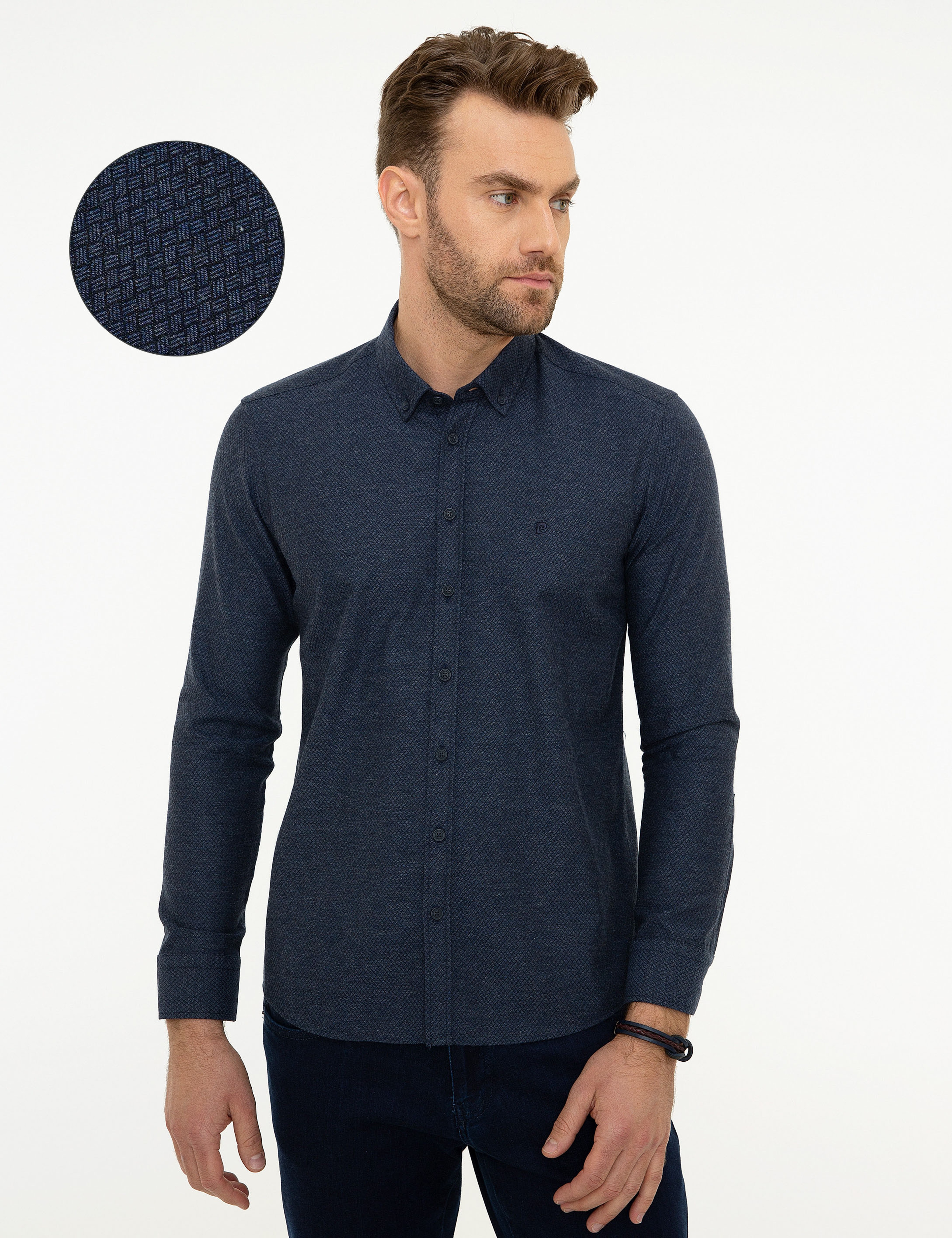 Lacivert Slim Fit Gömlek - Image 1