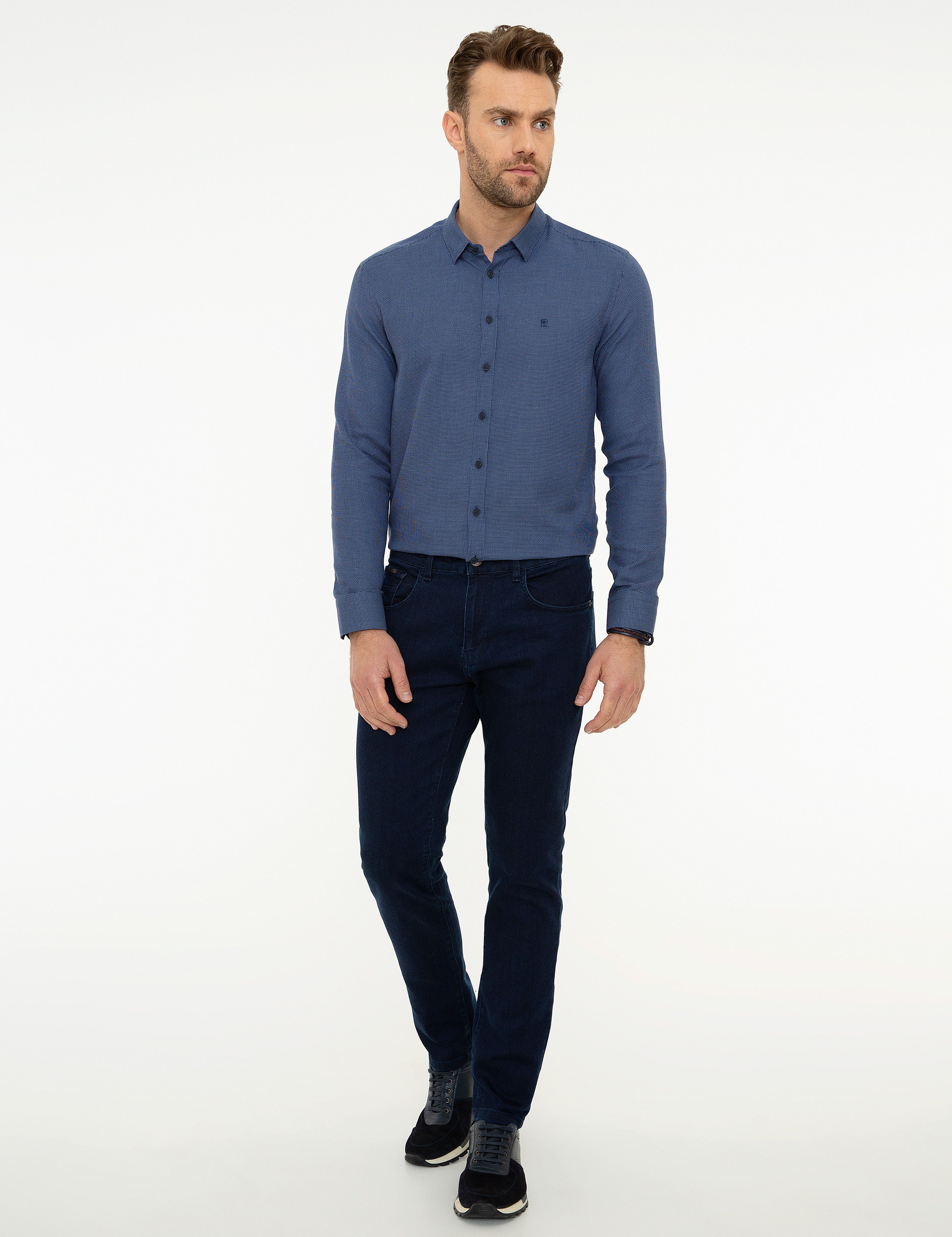 Lacivert Slim Fit Gömlek - Image 4