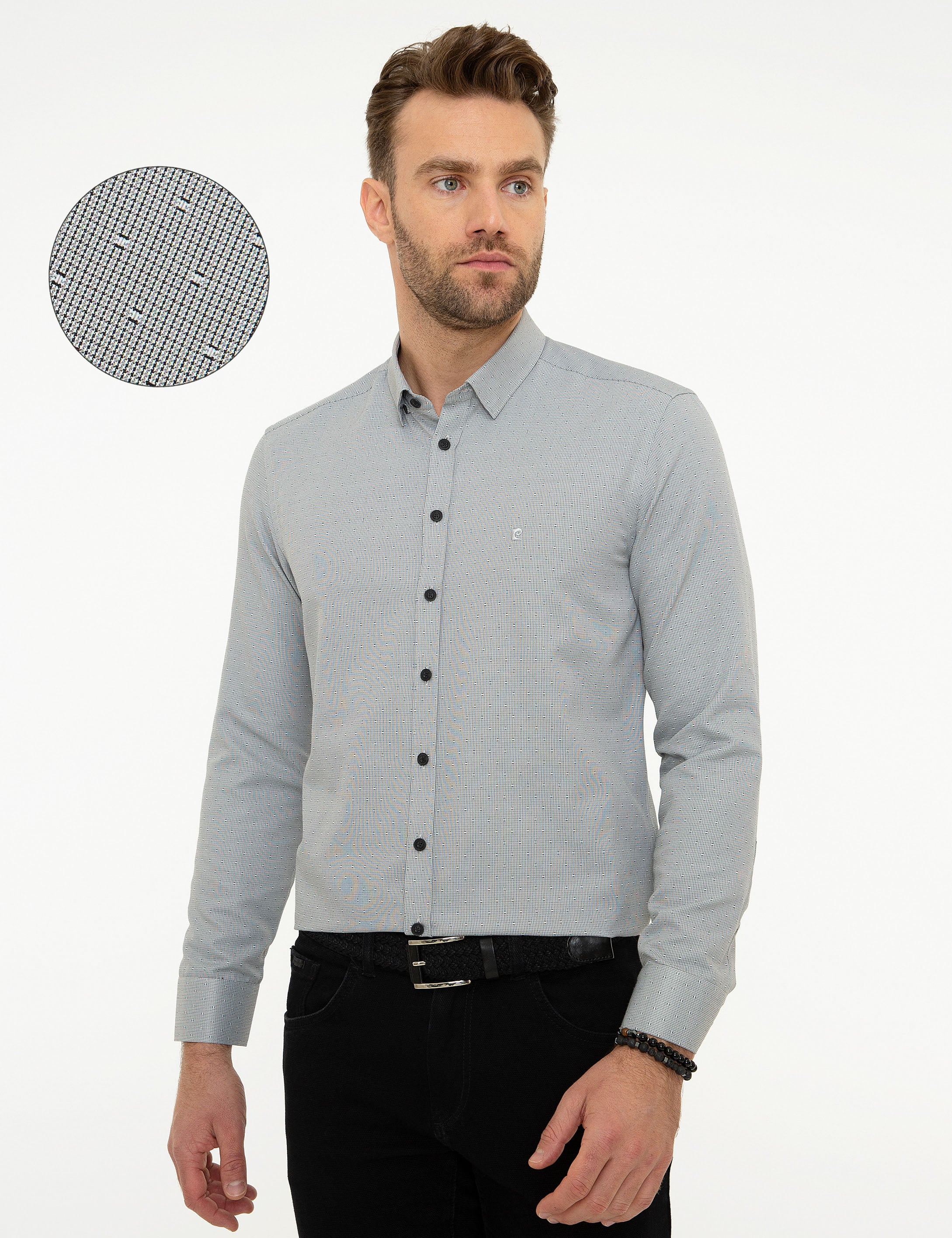 Siyah Slim Fit Uzun Kollu Gömlek