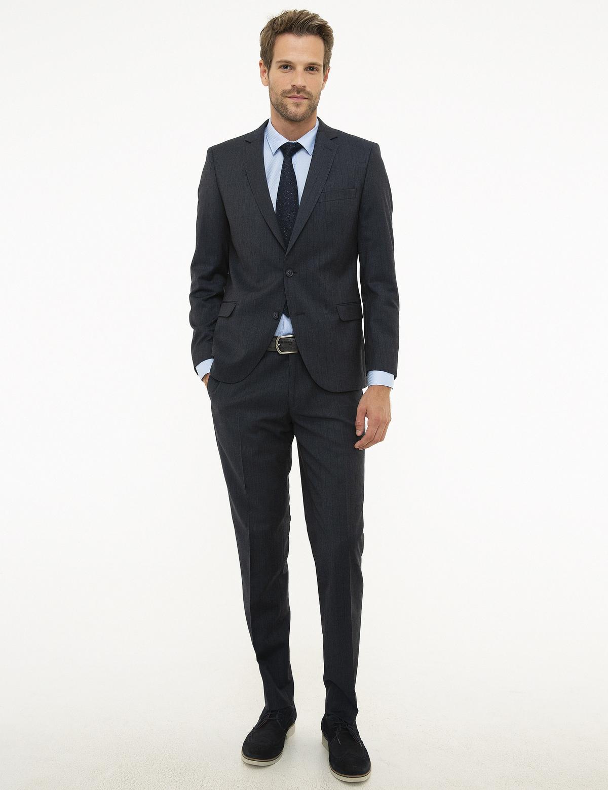 Lacivert Ekstra Slim Fit Takım Elbise