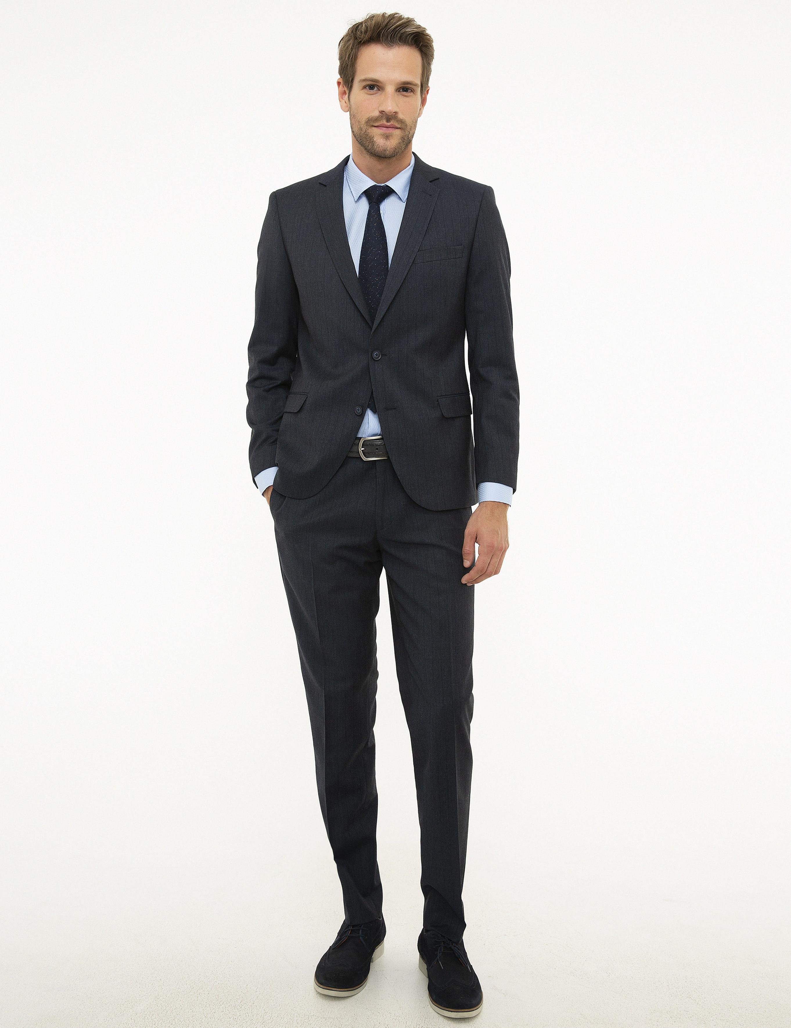 Lacivert Ekstra Slim Fit Takım Elbise