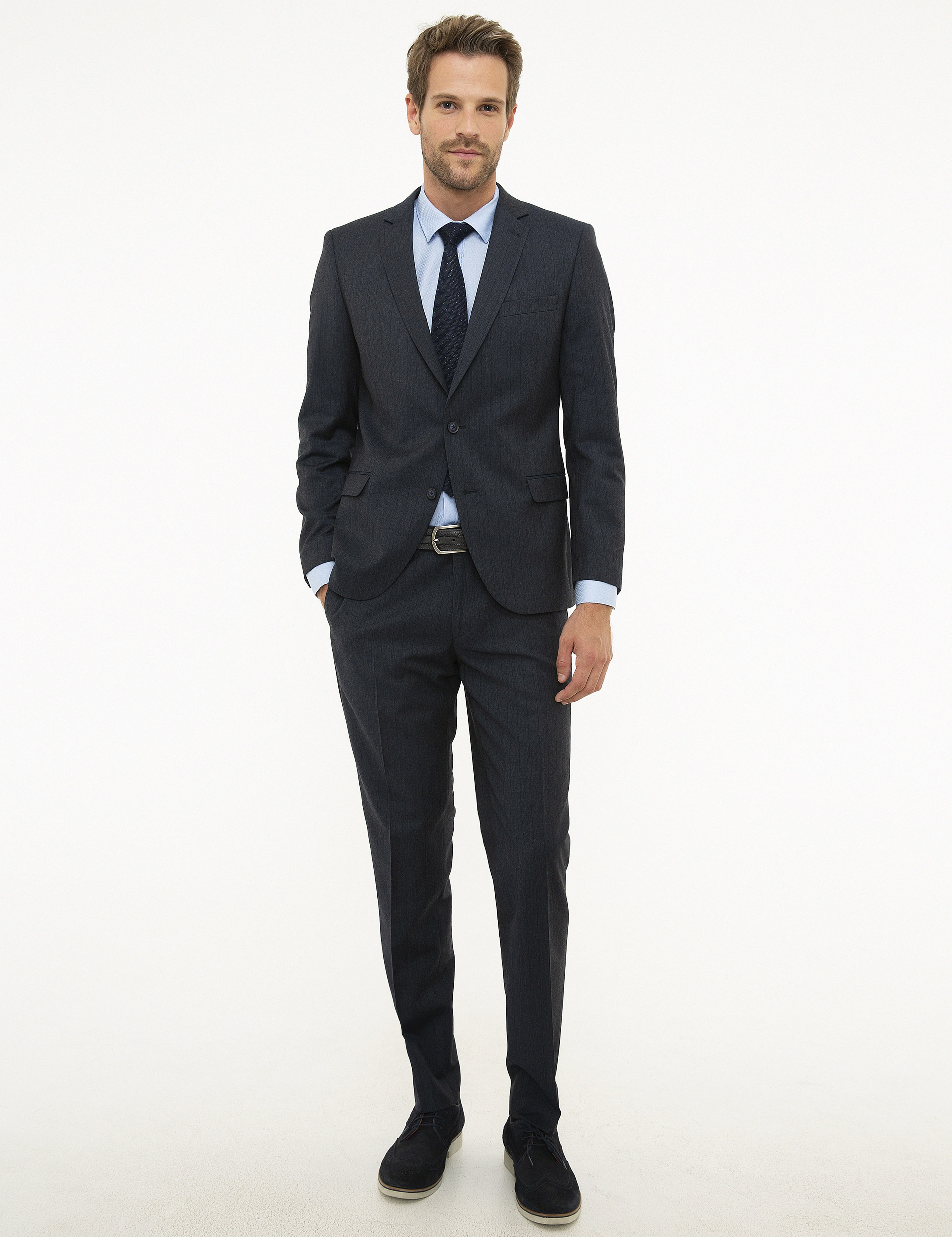 Lacivert Ekstra Slim Fit Takım Elbise - Image 1