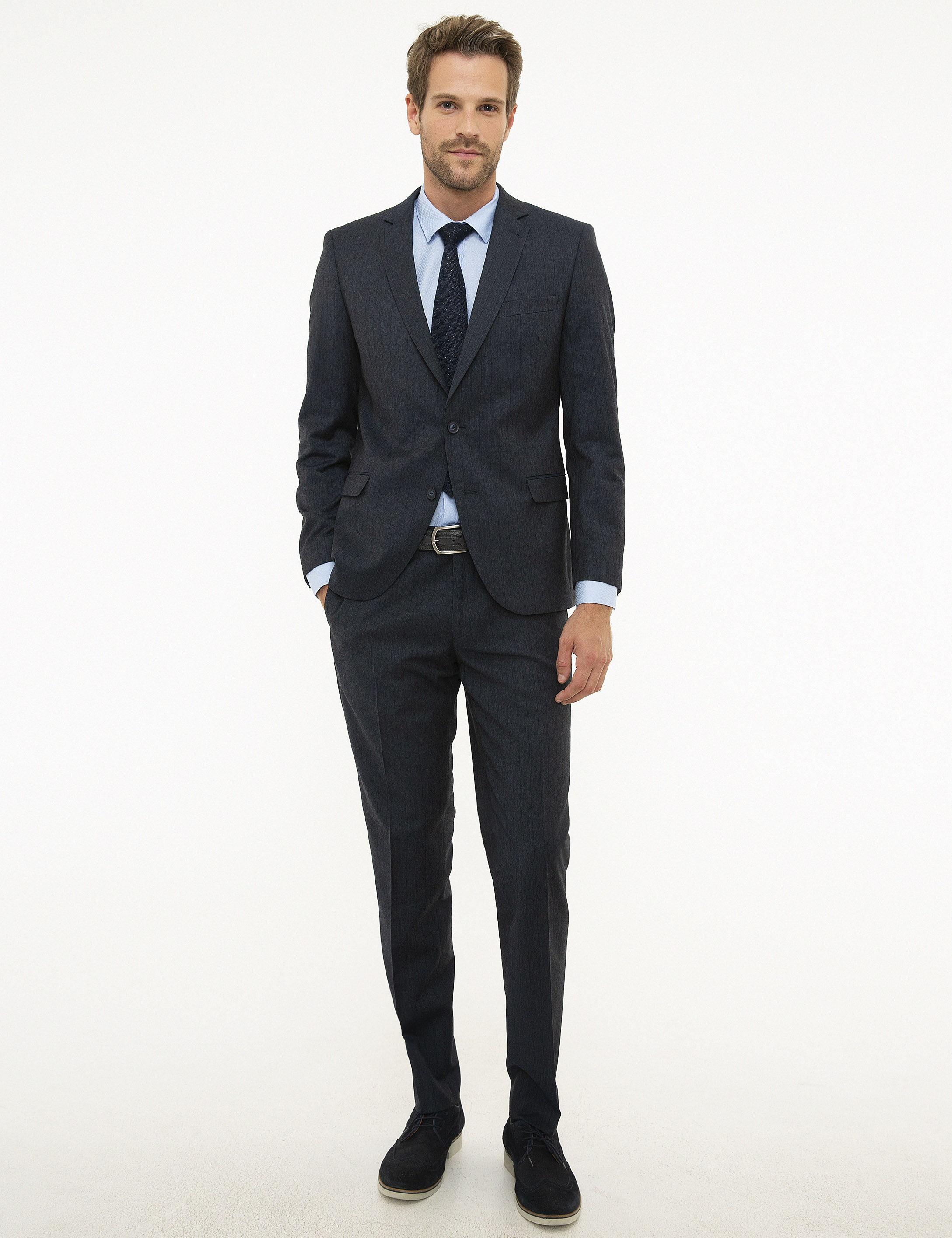 Lacivert Ekstra Slim Fit Takım Elbise