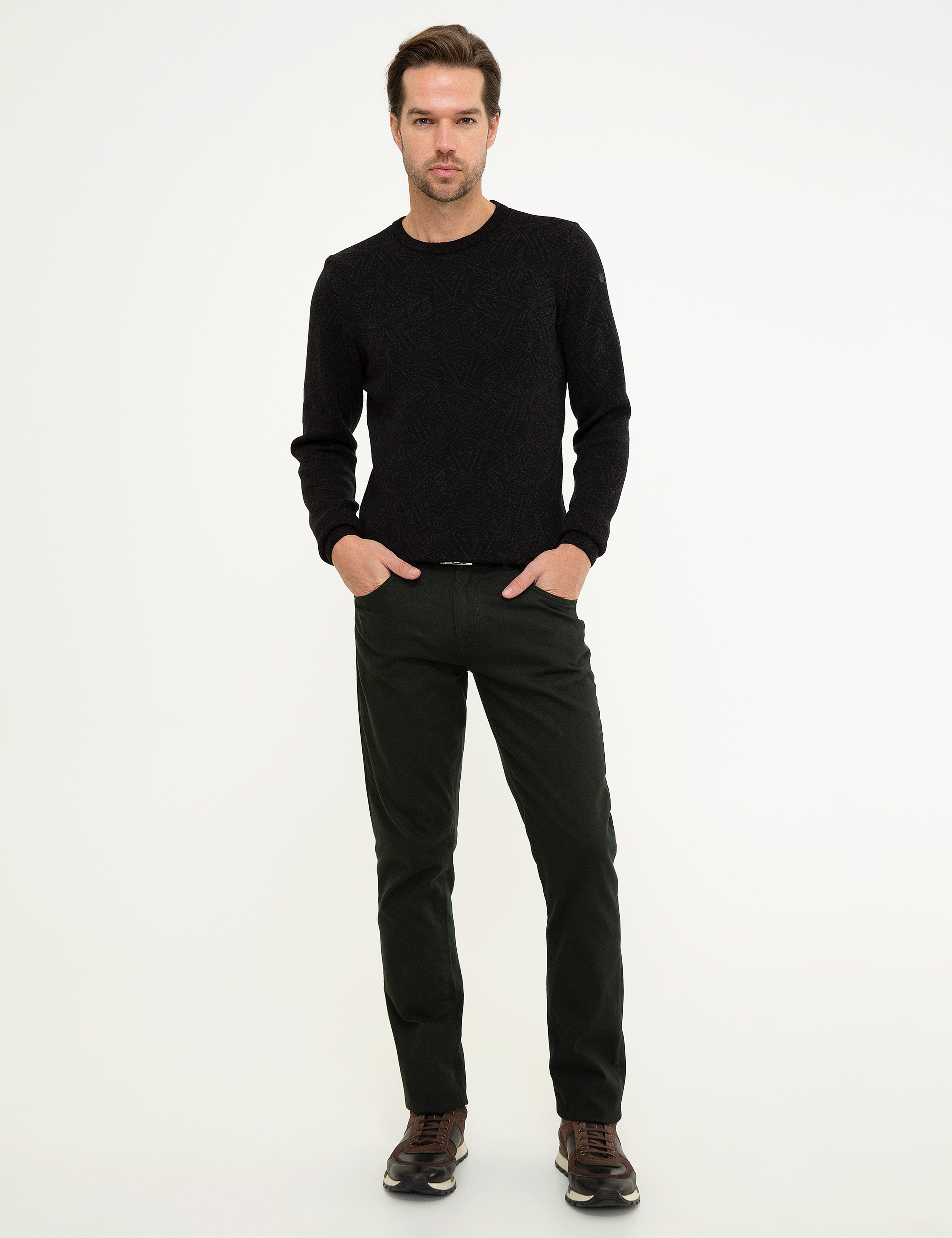 Haki Slim Fit Jean Pantolon - Image 1