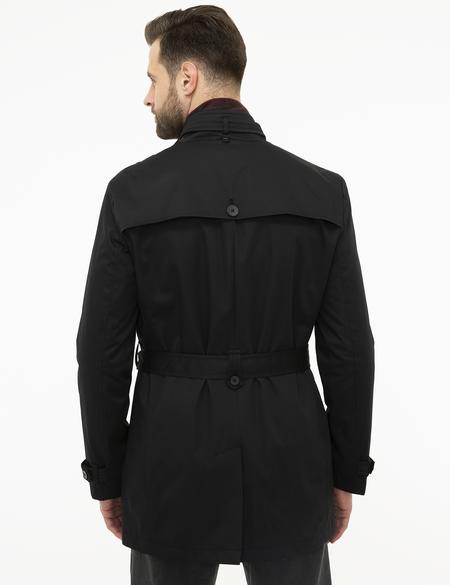 Siyah Standart Fit Trençkot - 50212078003