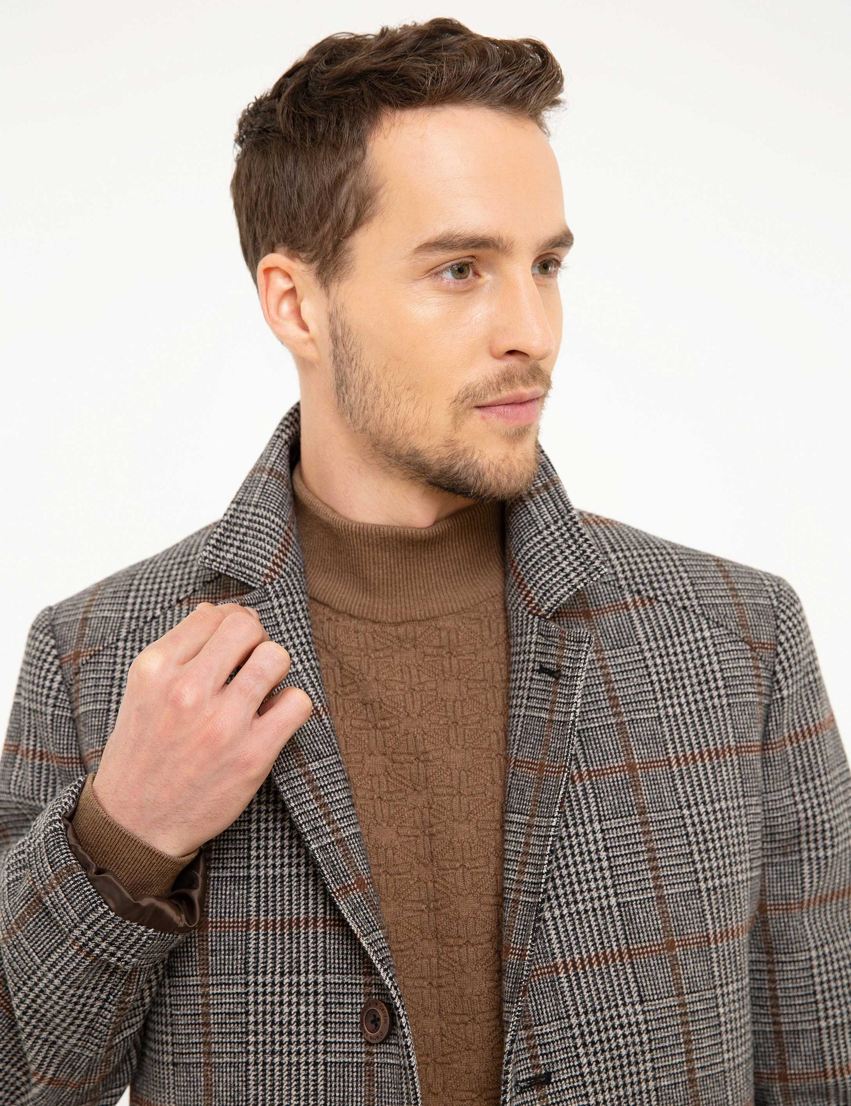 Antrasit Slim Fit Kaban