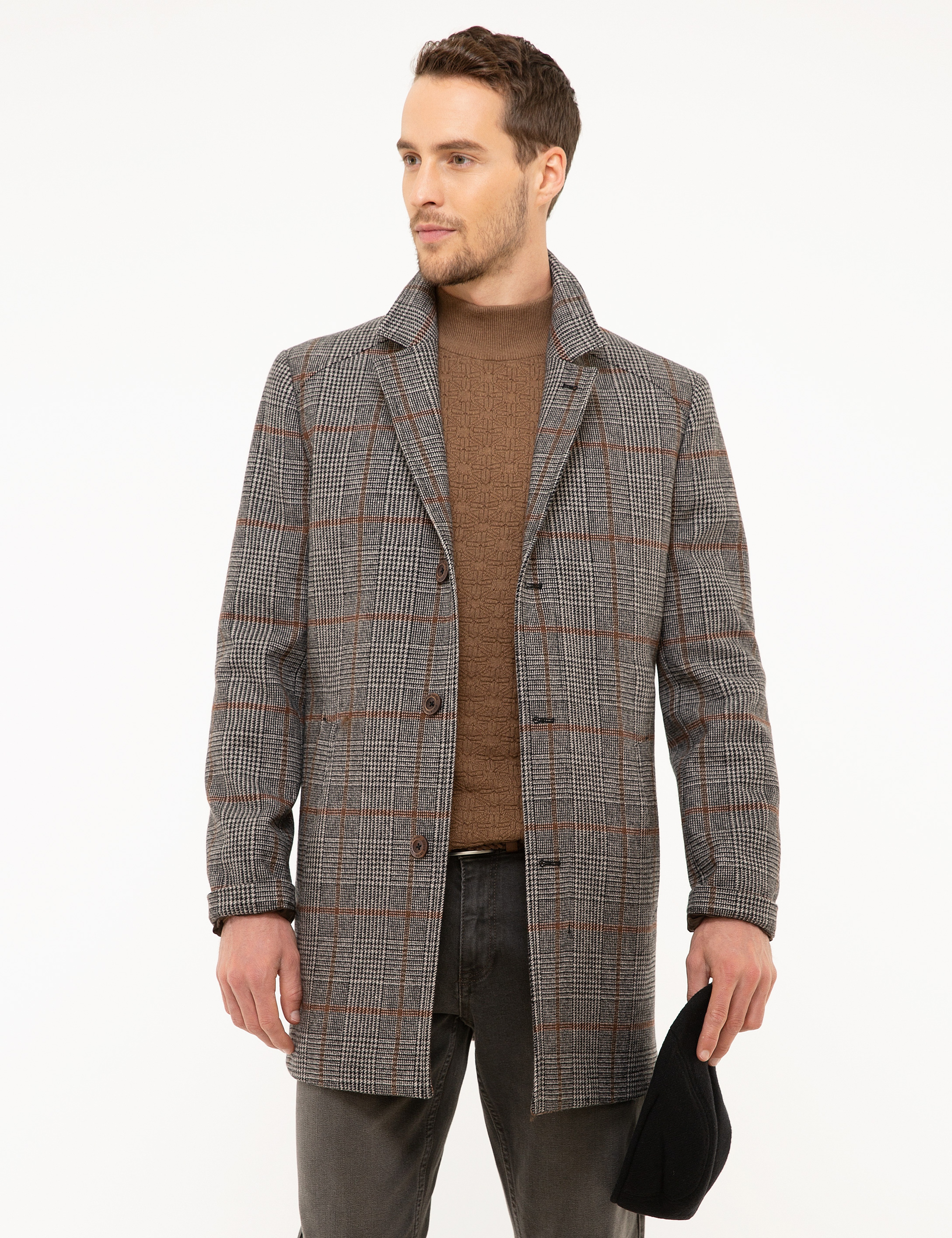Antrasit Slim Fit Kaban