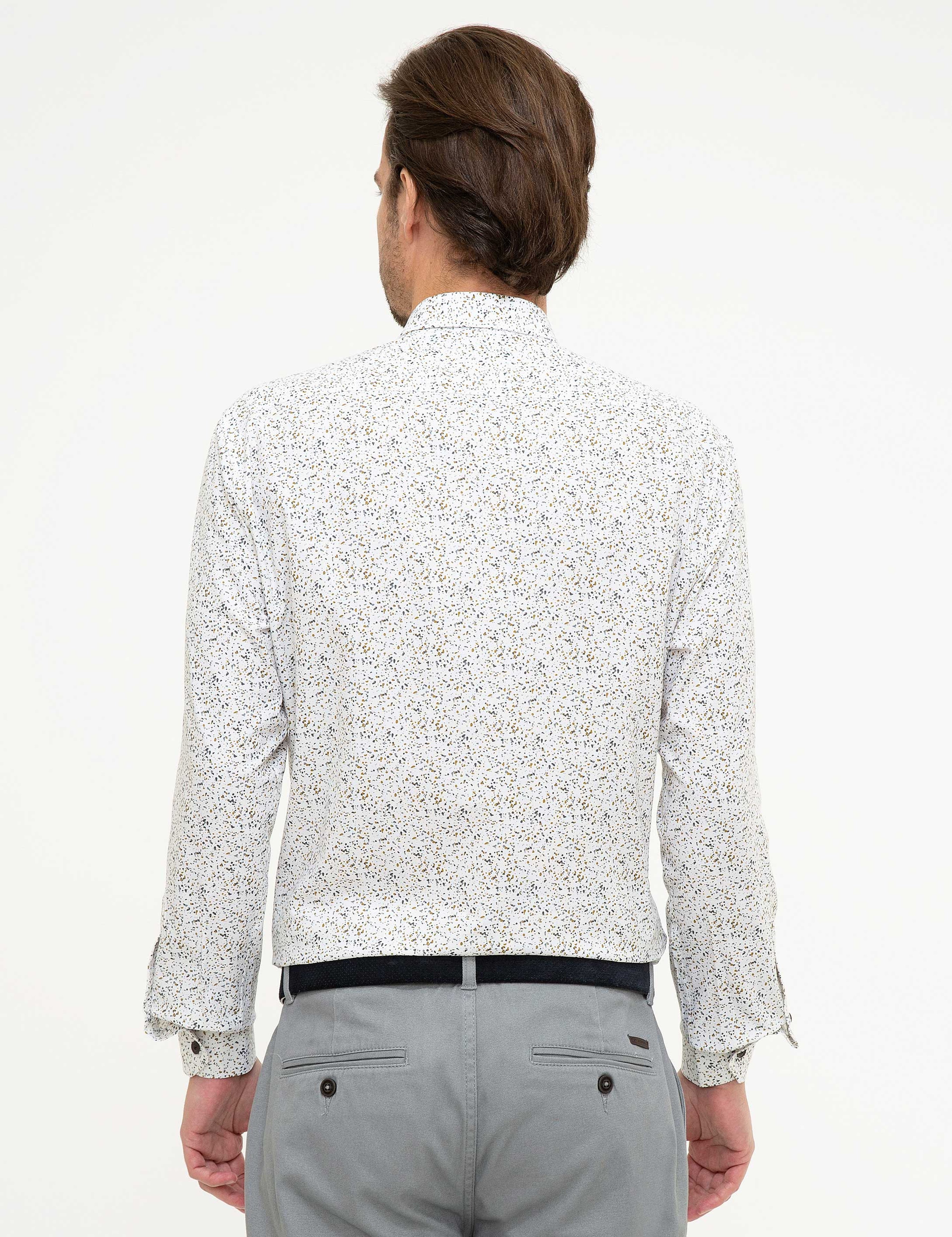 Camel Slim Fit Uzun Kollu Gömlek - Image 3