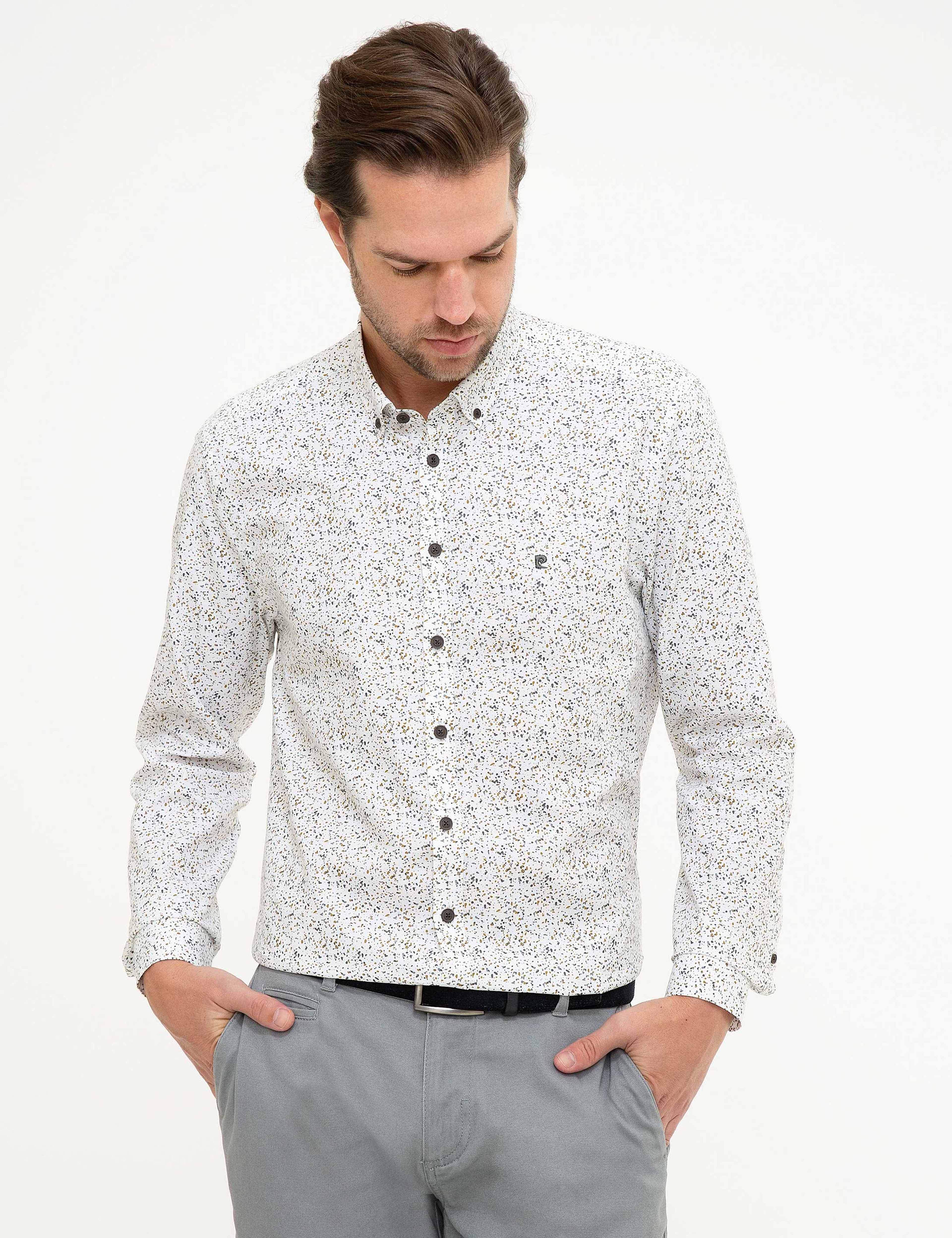 Camel Slim Fit Uzun Kollu Gömlek