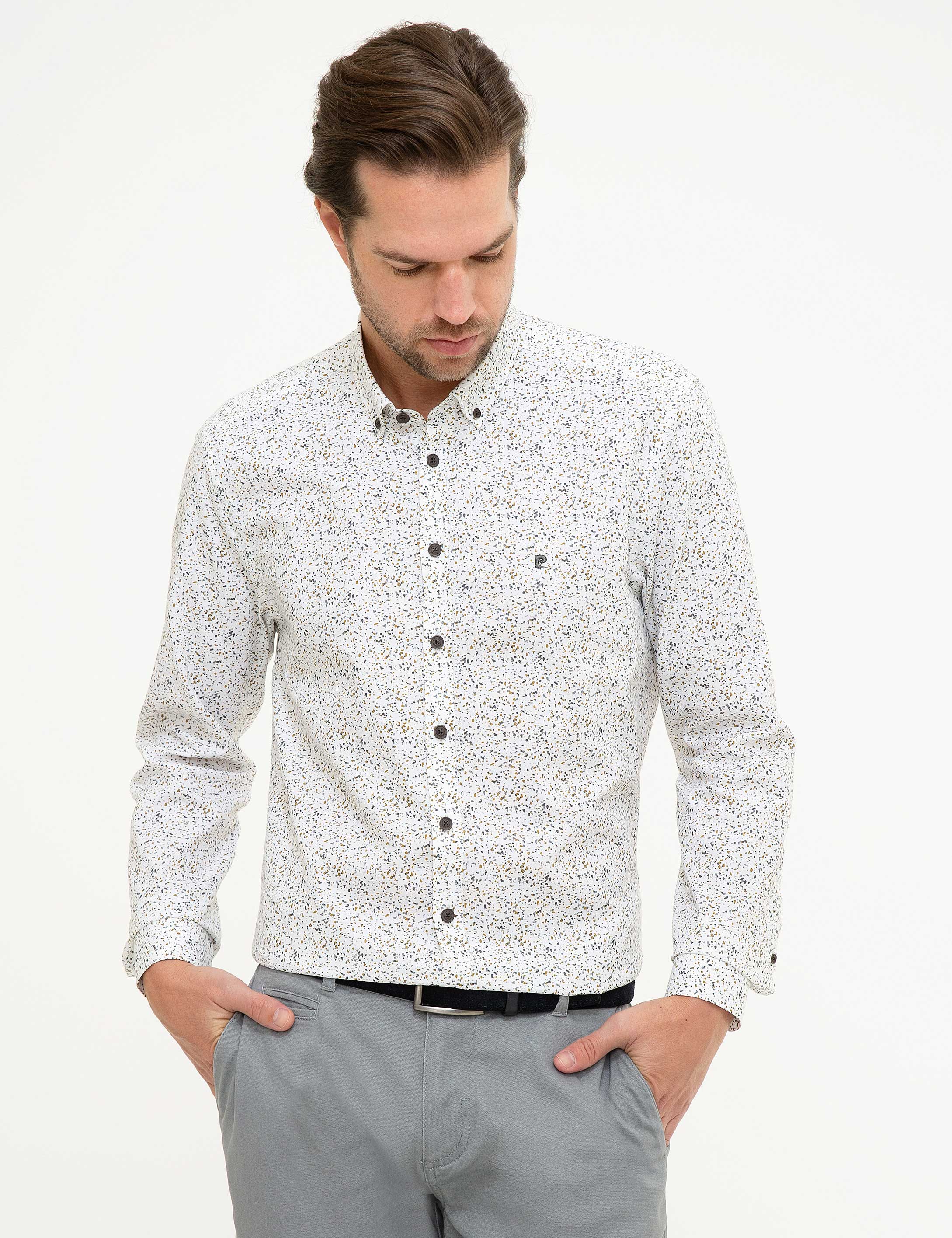 Camel Slim Fit Uzun Kollu Gömlek