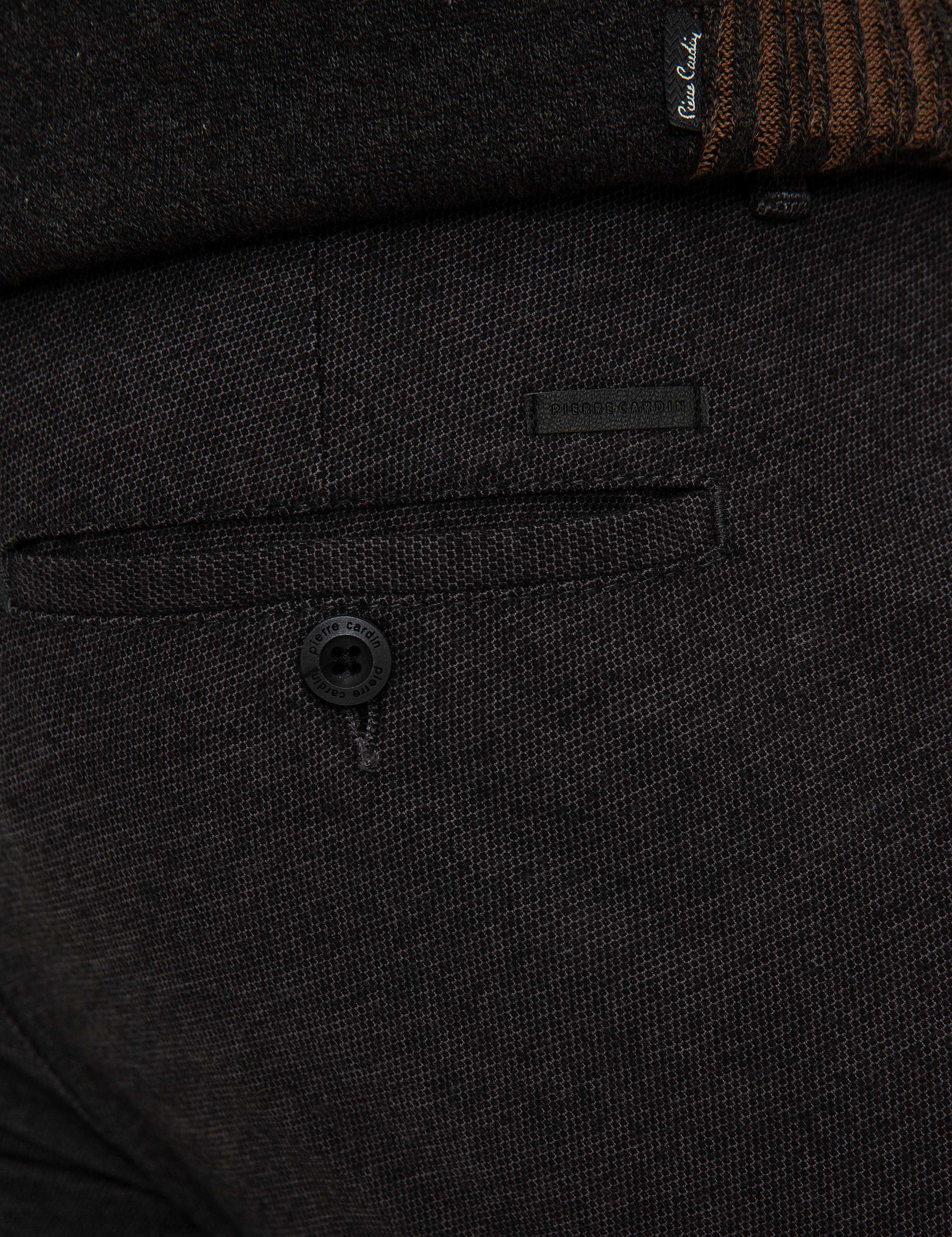 Siyah Slim Fit Chino Pantolon - Image 4