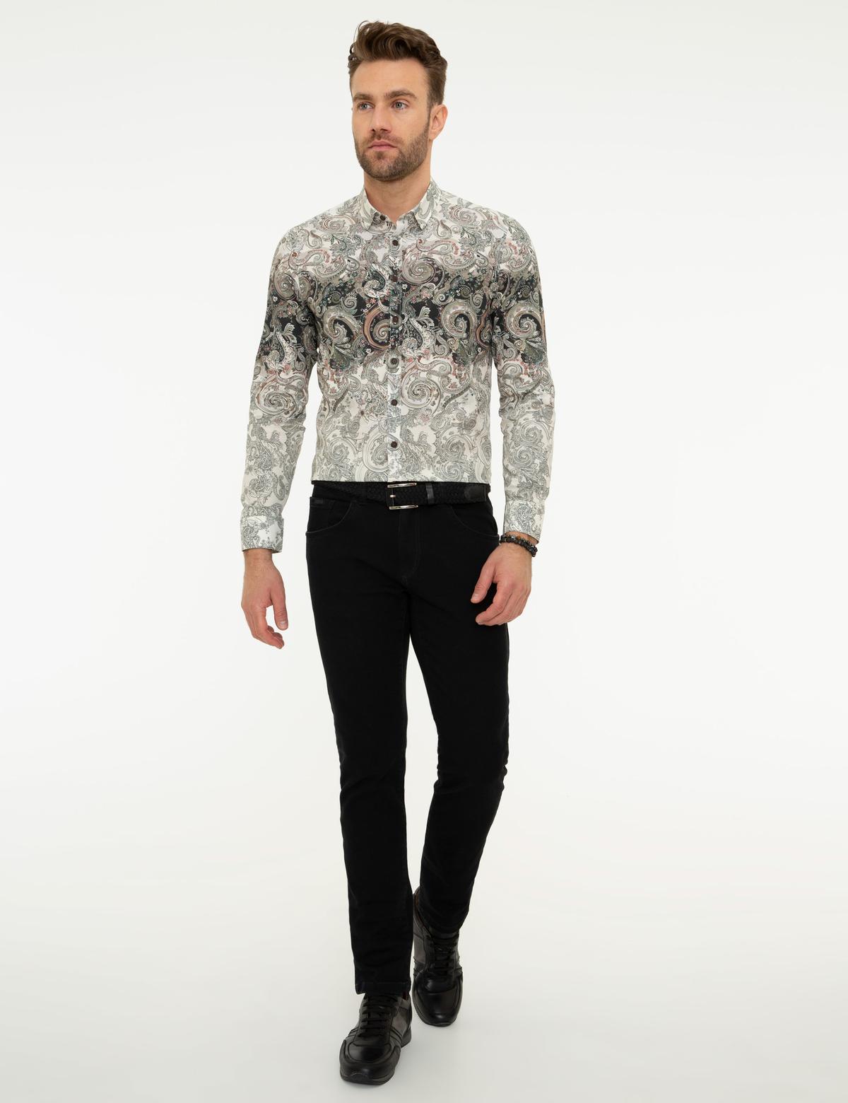 Kahverengi Slim Fit Uzun Kollu Gömlek - 50209249002