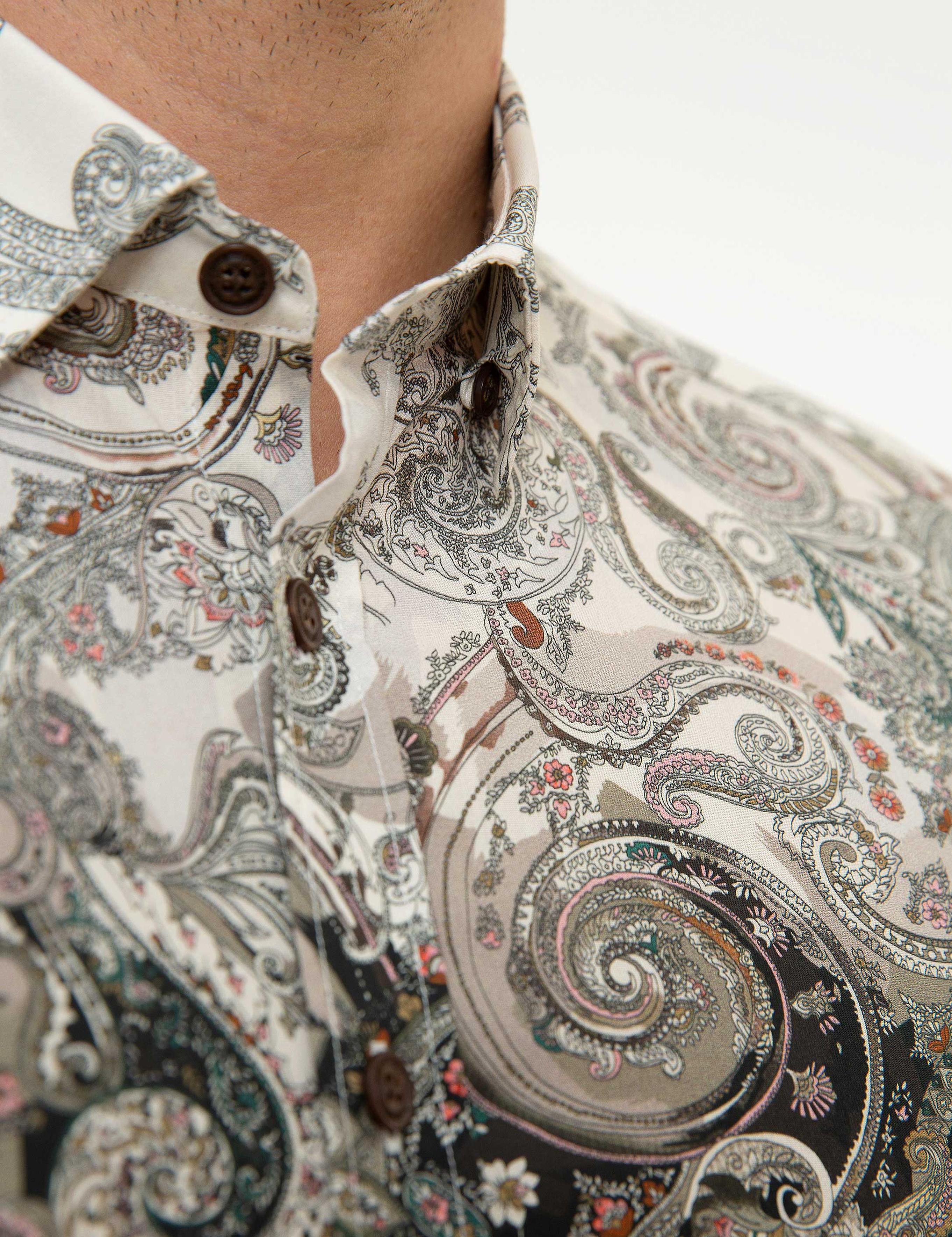 Kahverengi Slim Fit Uzun Kollu Gömlek