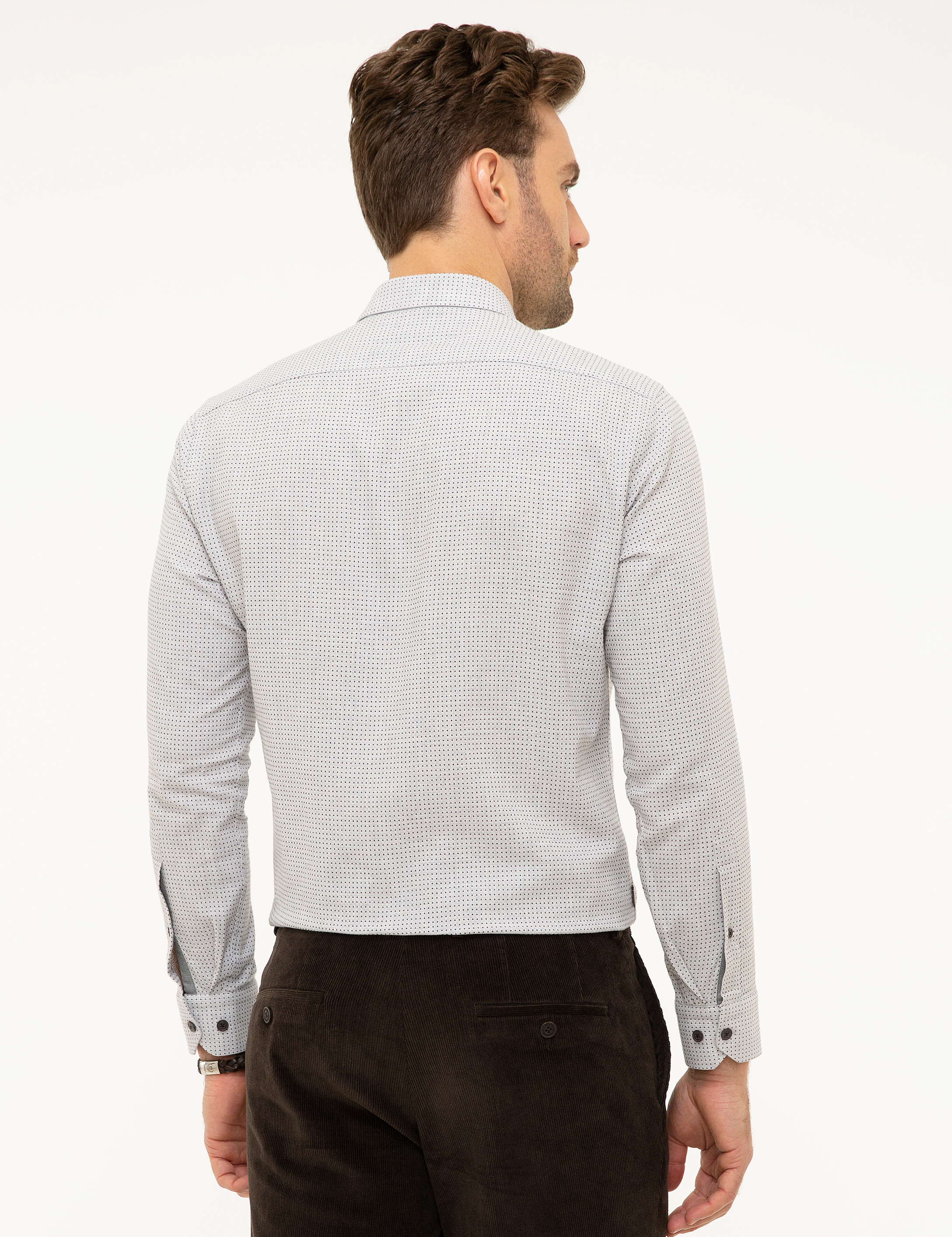 Kahverengi Slim Fit Gömlek - Image 3