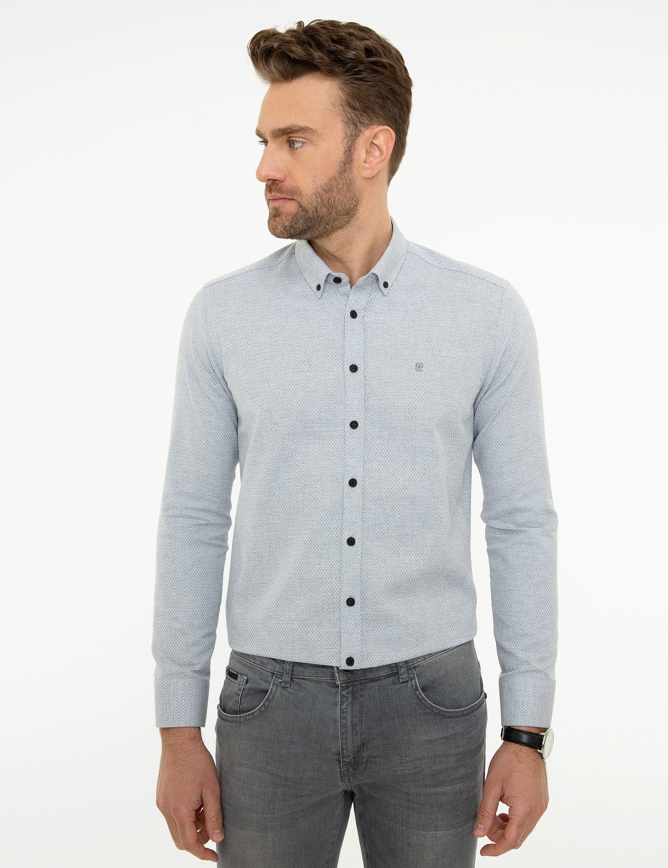 Gri Slim Fit Gömlek