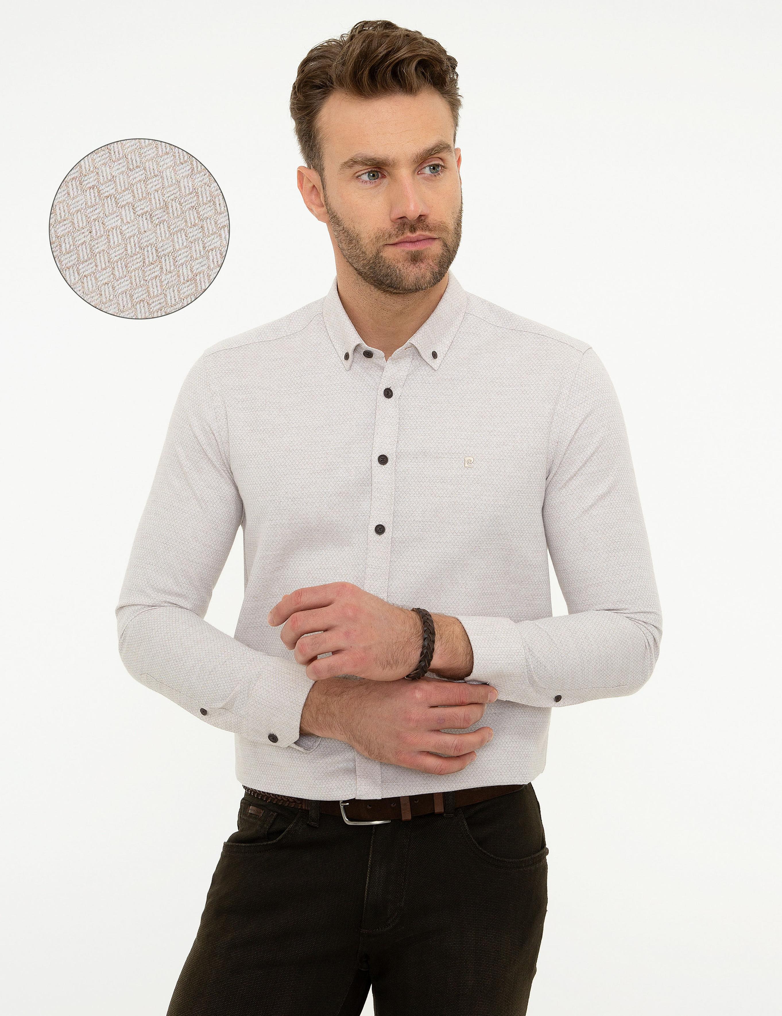 Bej Slim Fit Gömlek