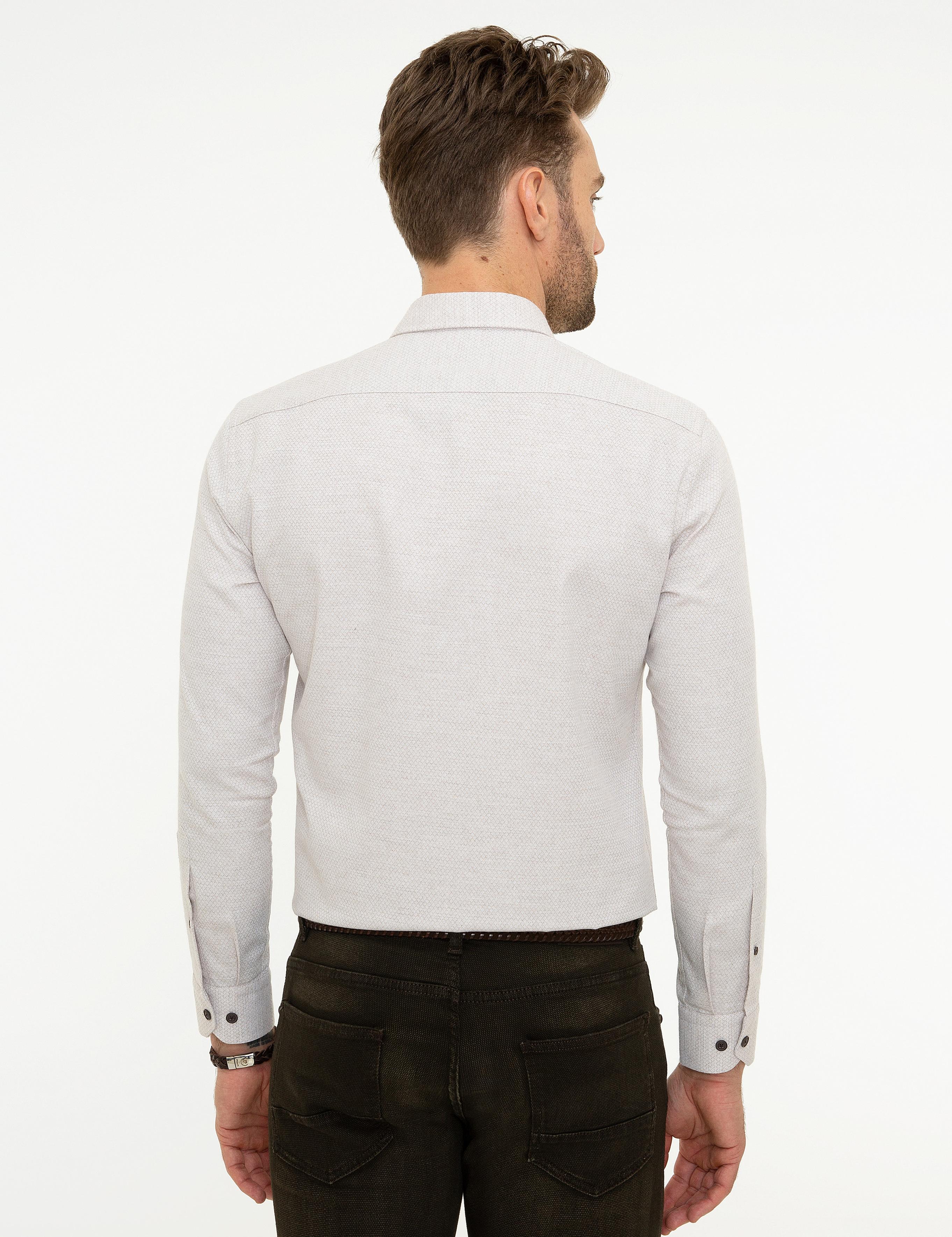 Bej Slim Fit Gömlek