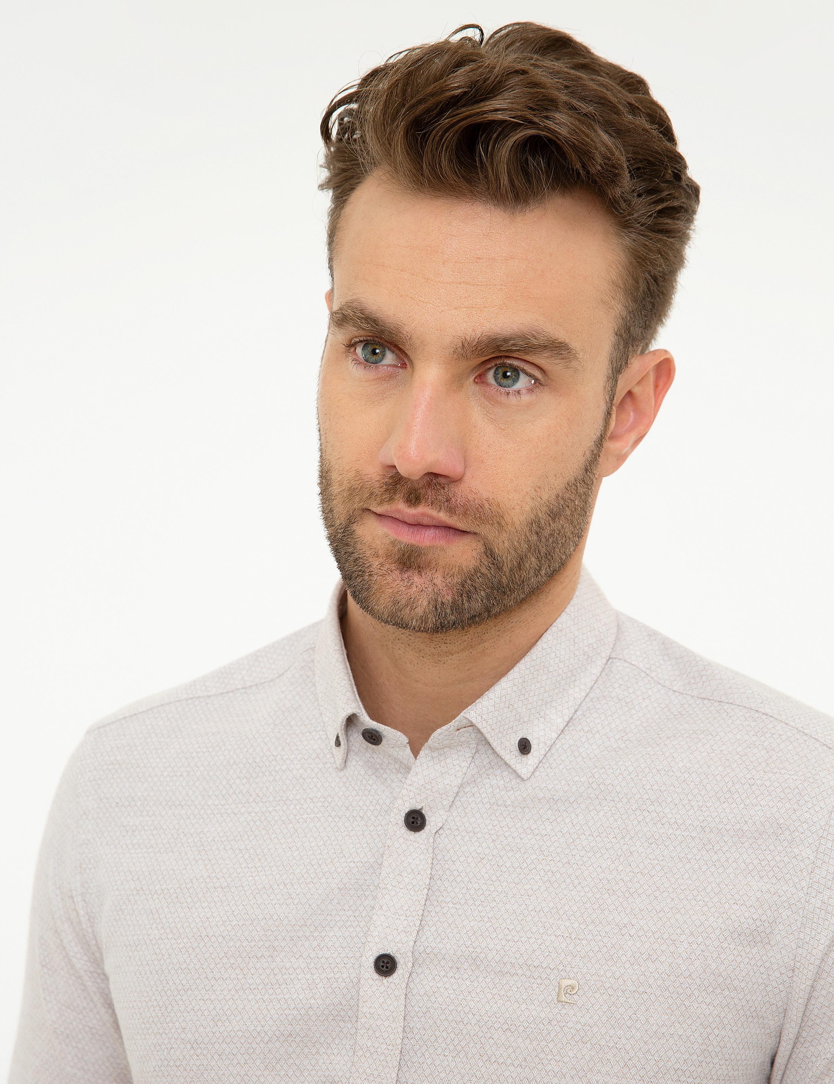 Bej Slim Fit Gömlek