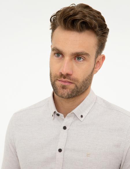 Bej Slim Fit Gömlek - 50209597024