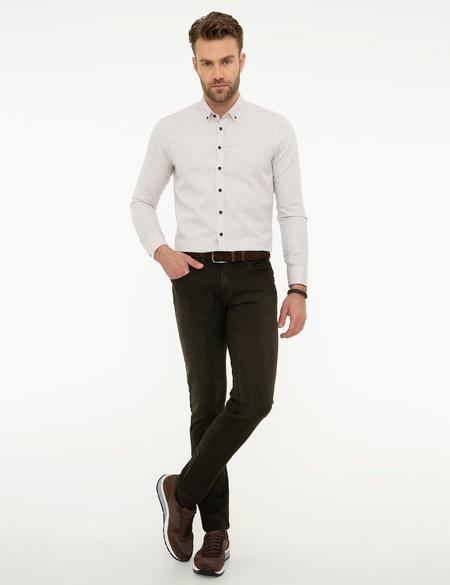 Bej Slim Fit Gömlek - 50209597024