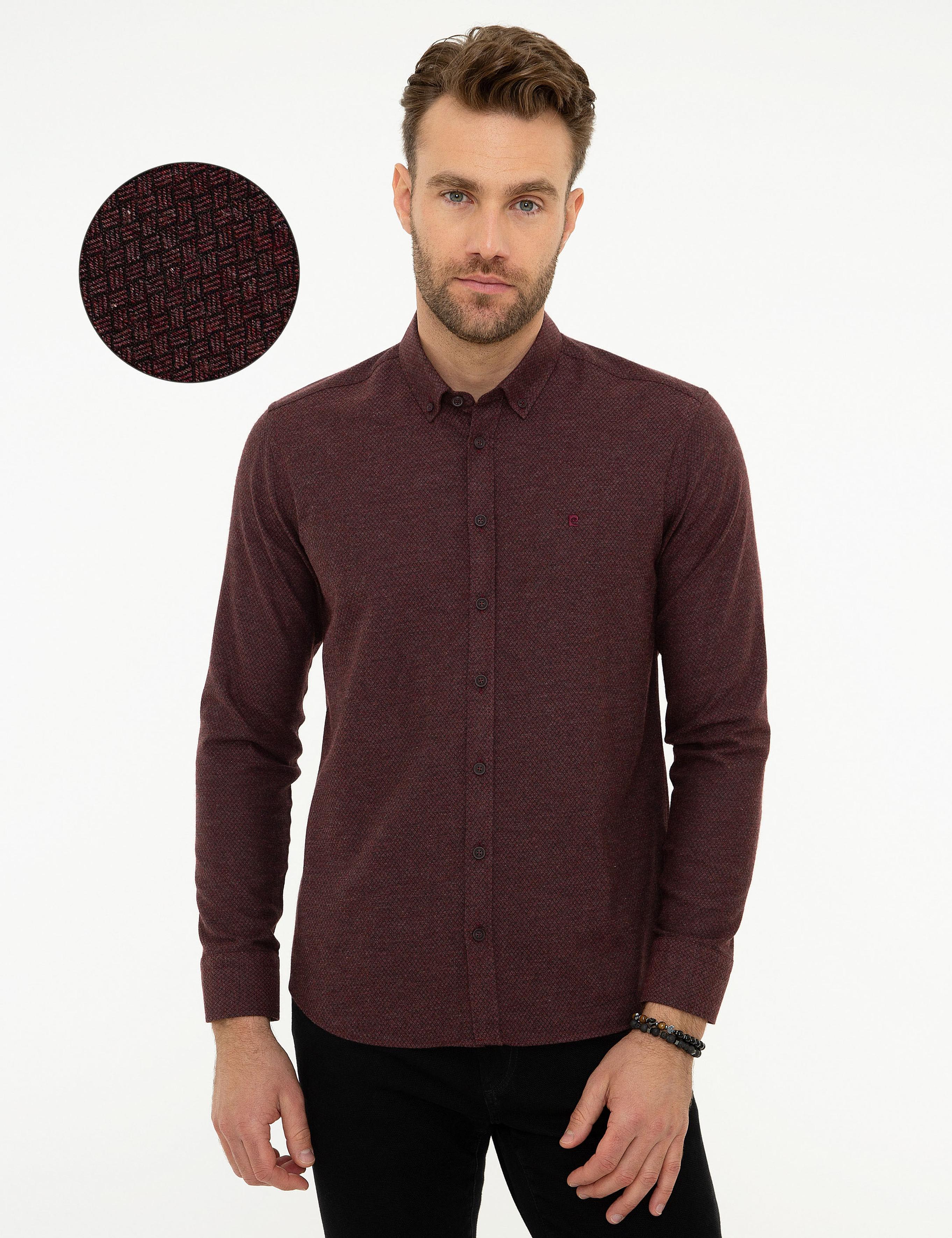 Bordo Slim Fit Gömlek