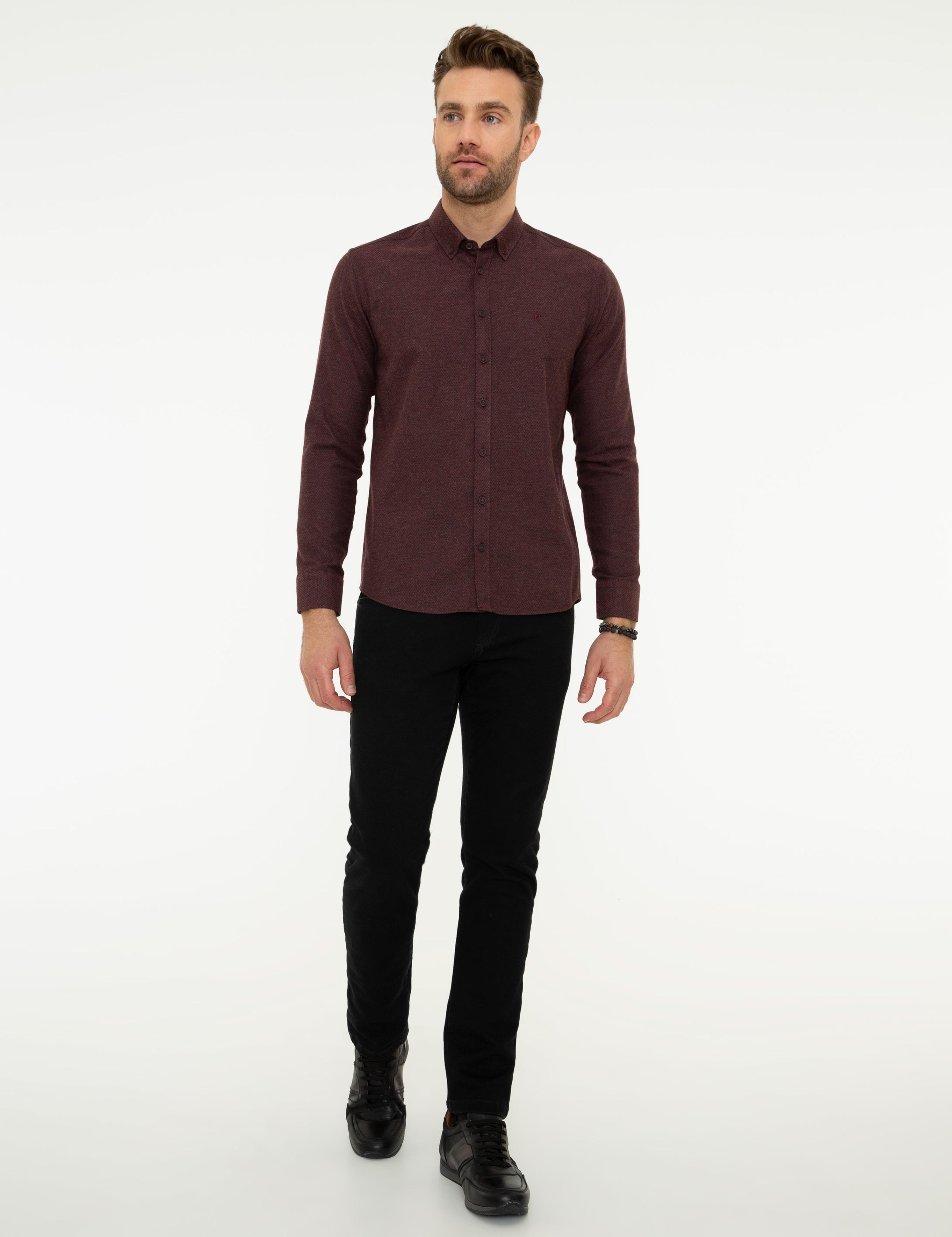 Bordo Slim Fit Gömlek
