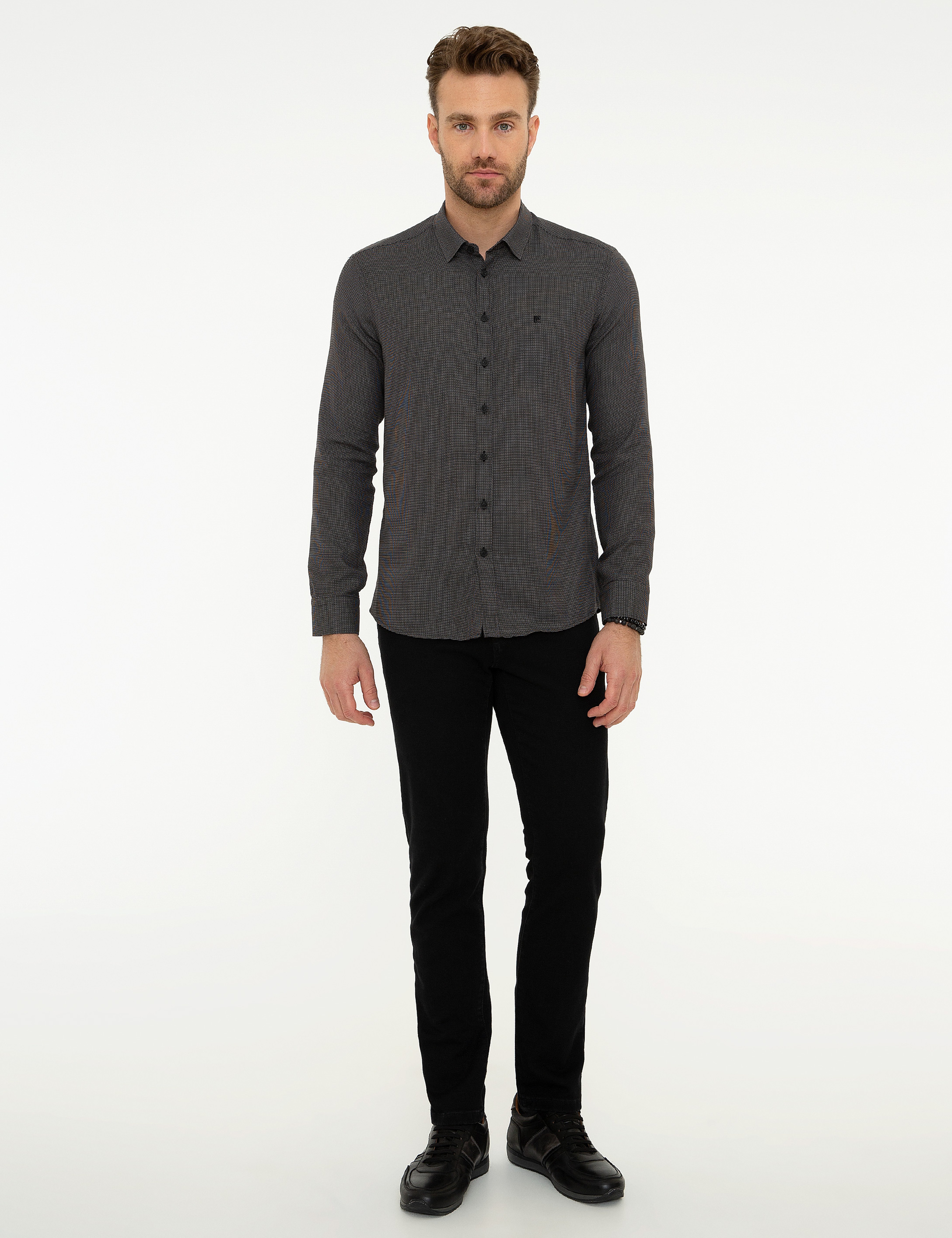 Siyah Slim Fit Gömlek - Image 4