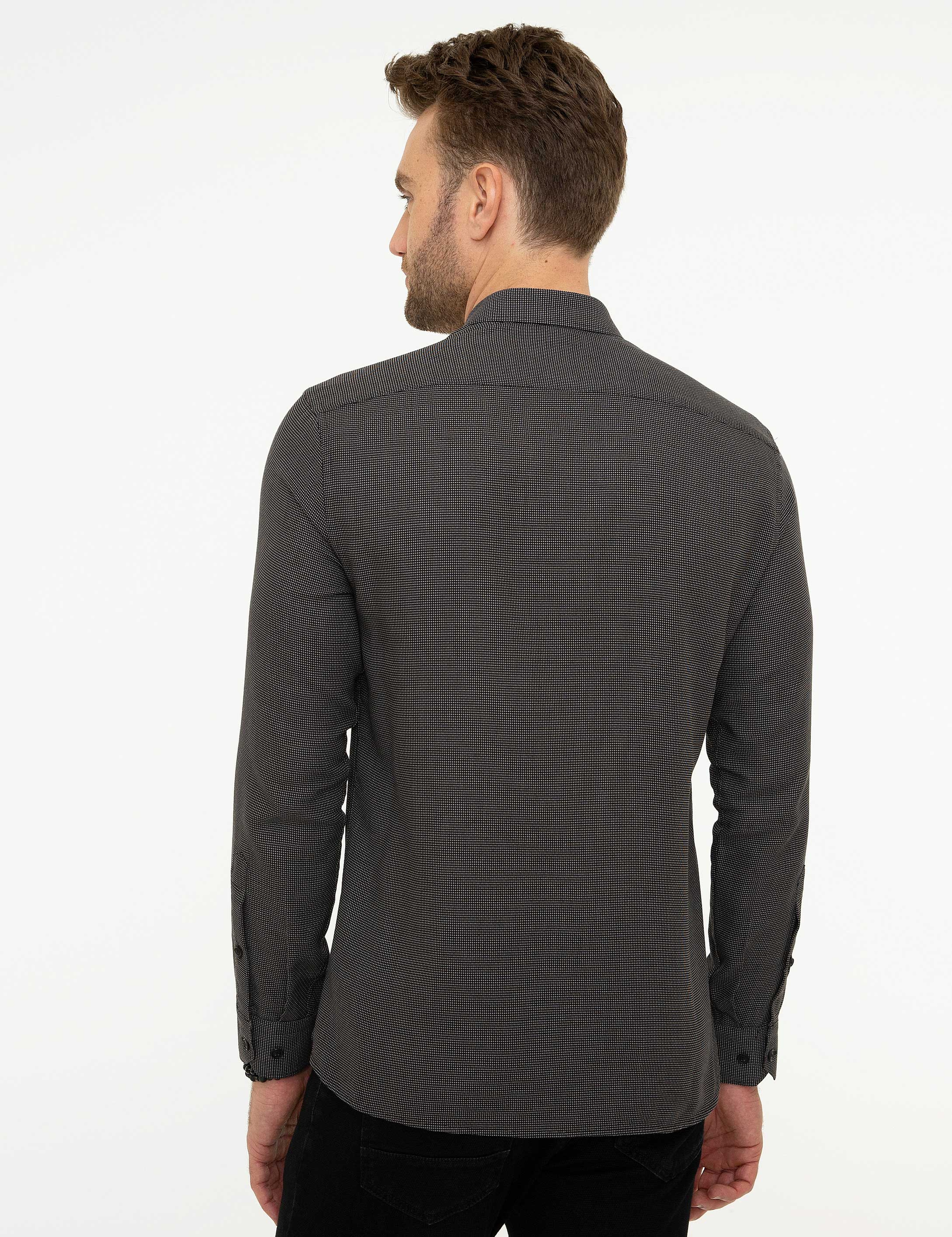 Siyah Slim Fit Gömlek - Image 3